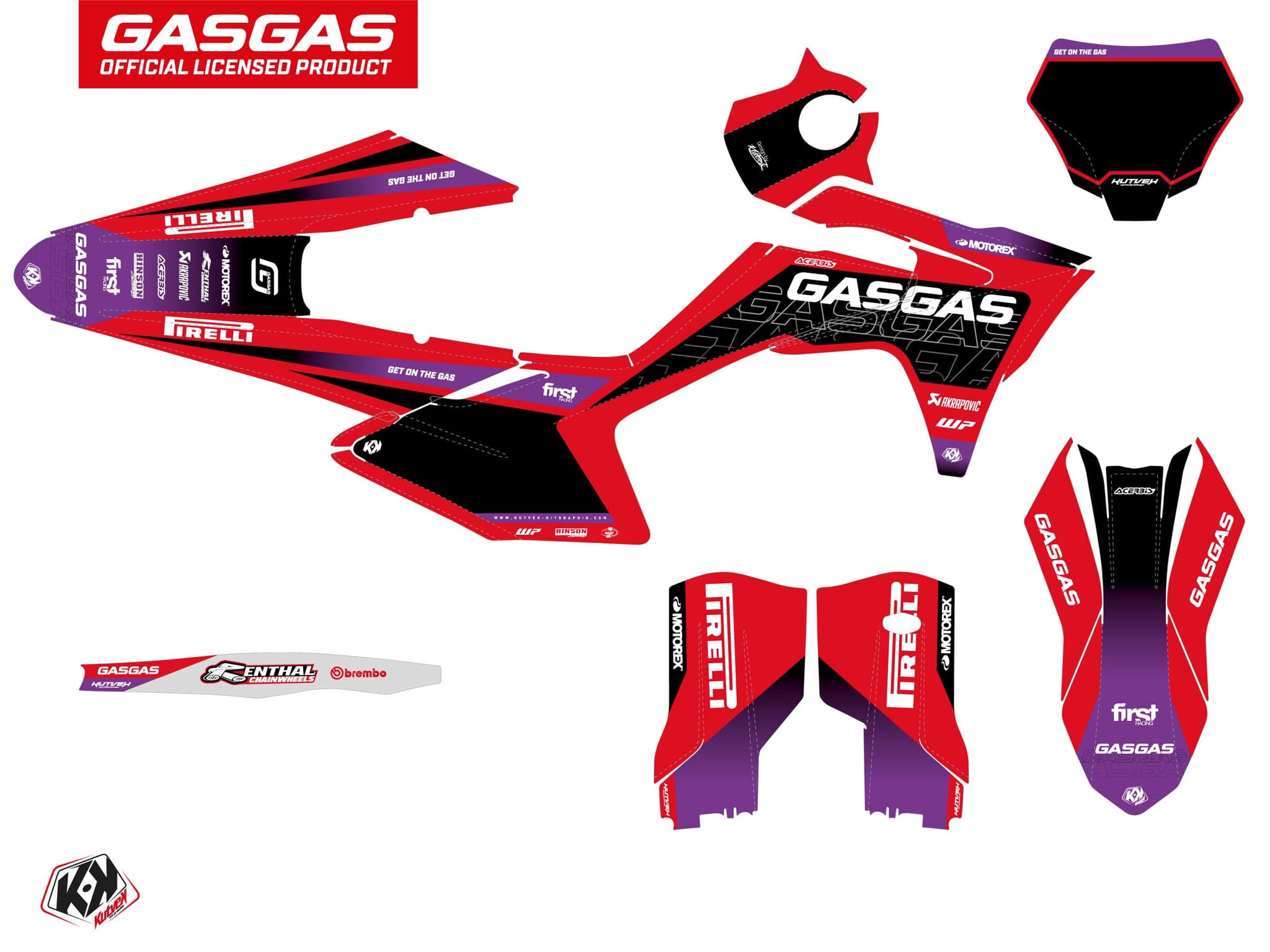 kit graphique motocross gasgas mc 250 f drop rouge | GASGAS | Kutvek - View 2