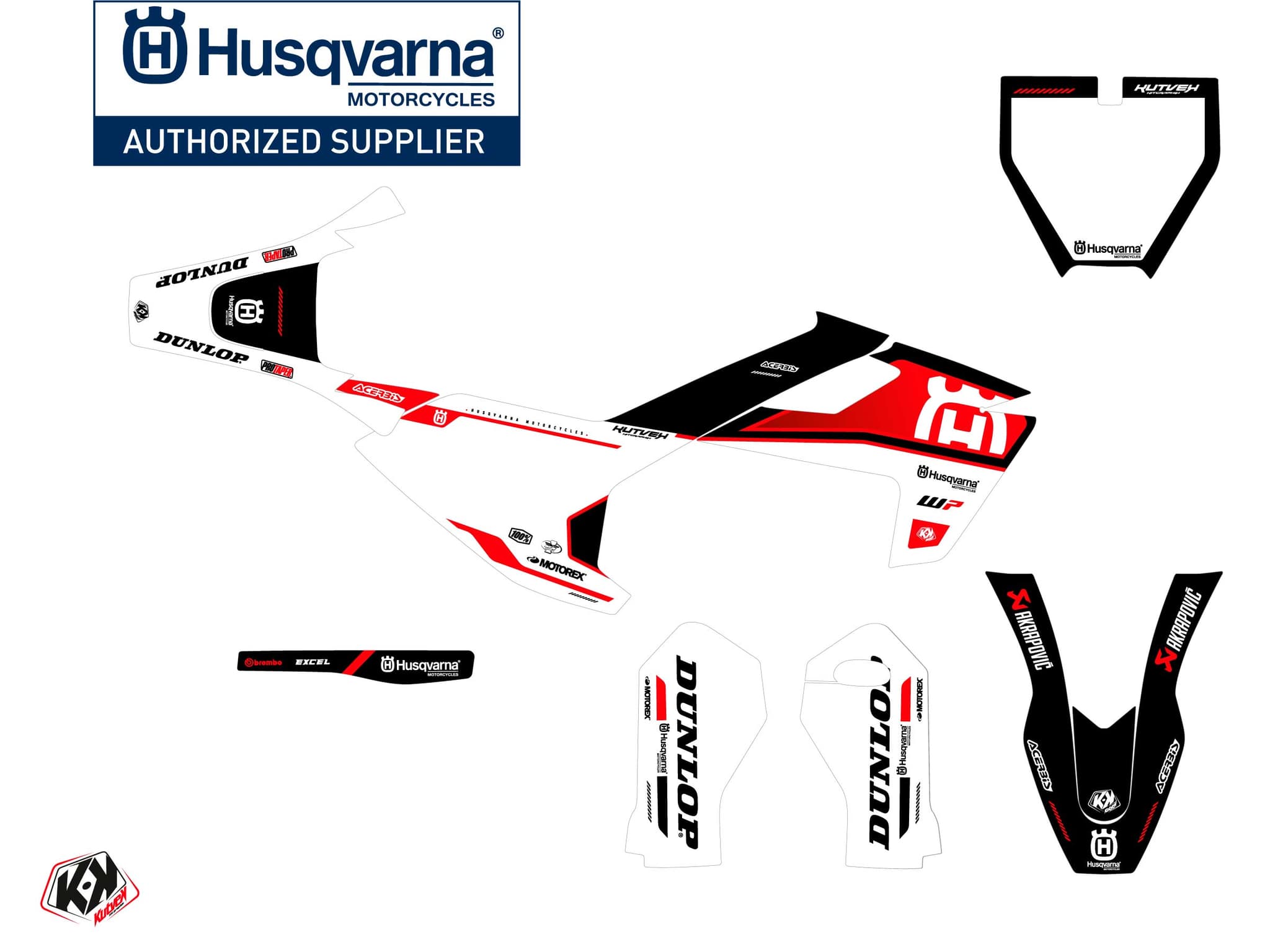 kit graphique motocross husqvarna e e5 d-skt rouge | Husqvarna | Kutvek - View 2