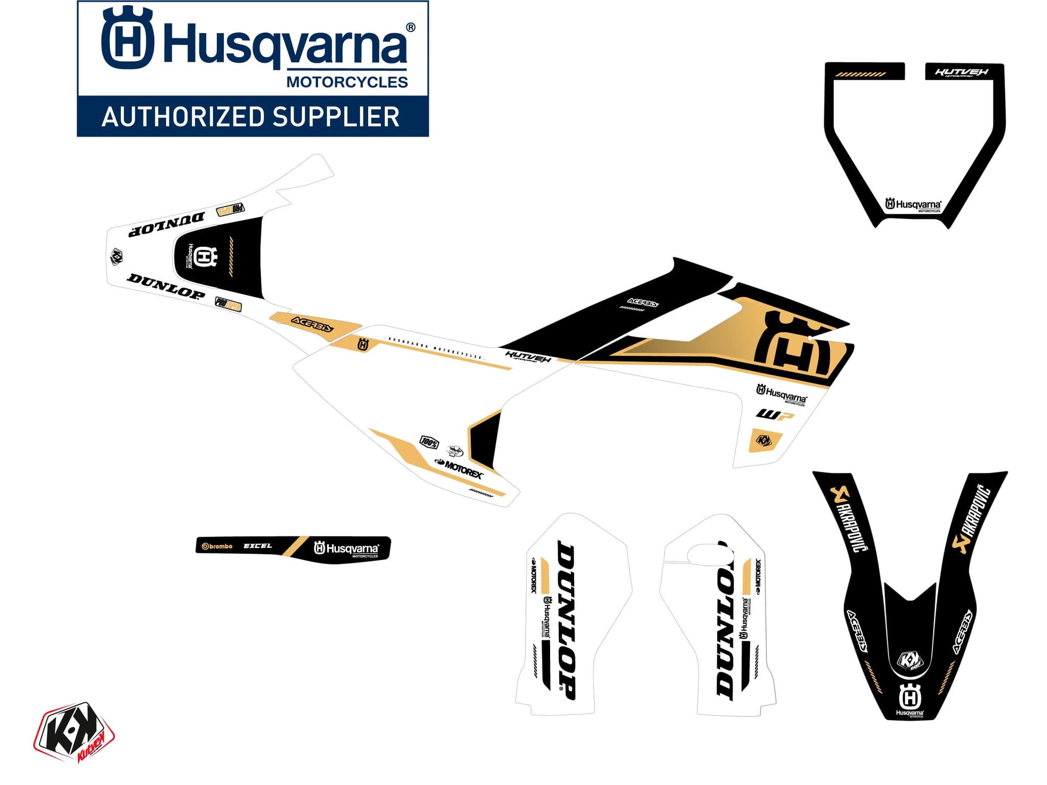 Kit graphique Moto Cross D-SKT Husqvarna EE-5 Sable | Husqvarna | Kutvek - View 2