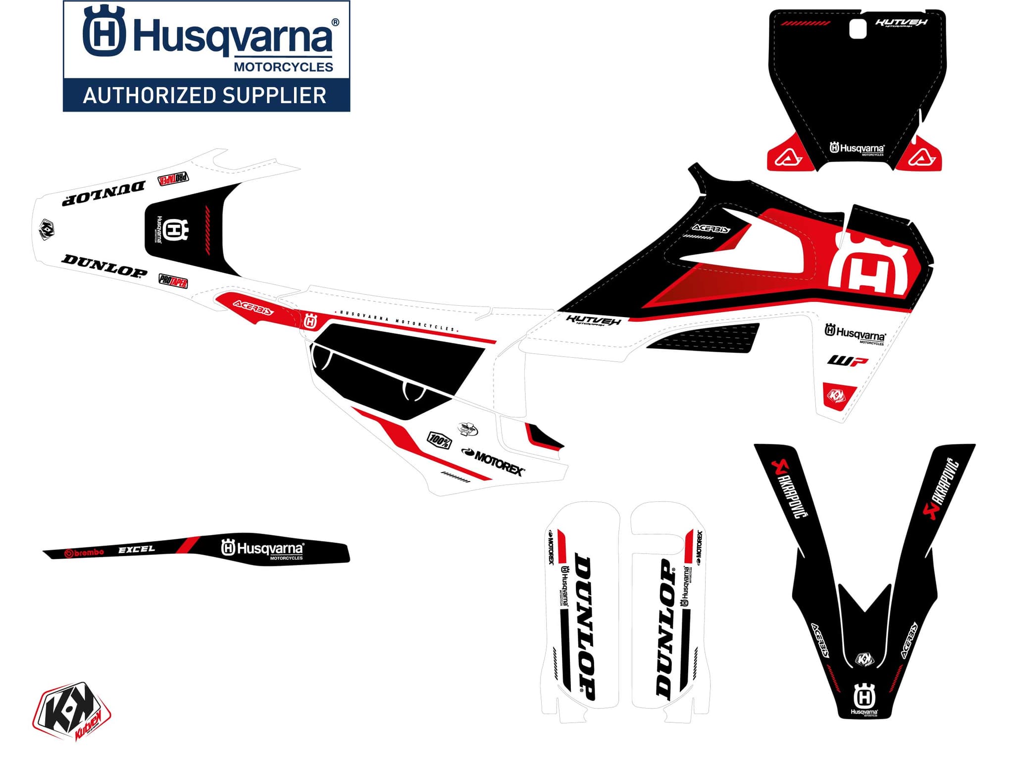 Kit graphique Moto Cross D-SKT Husqvarna FC 250 Rouge | Husqvarna | Kutvek - View 2