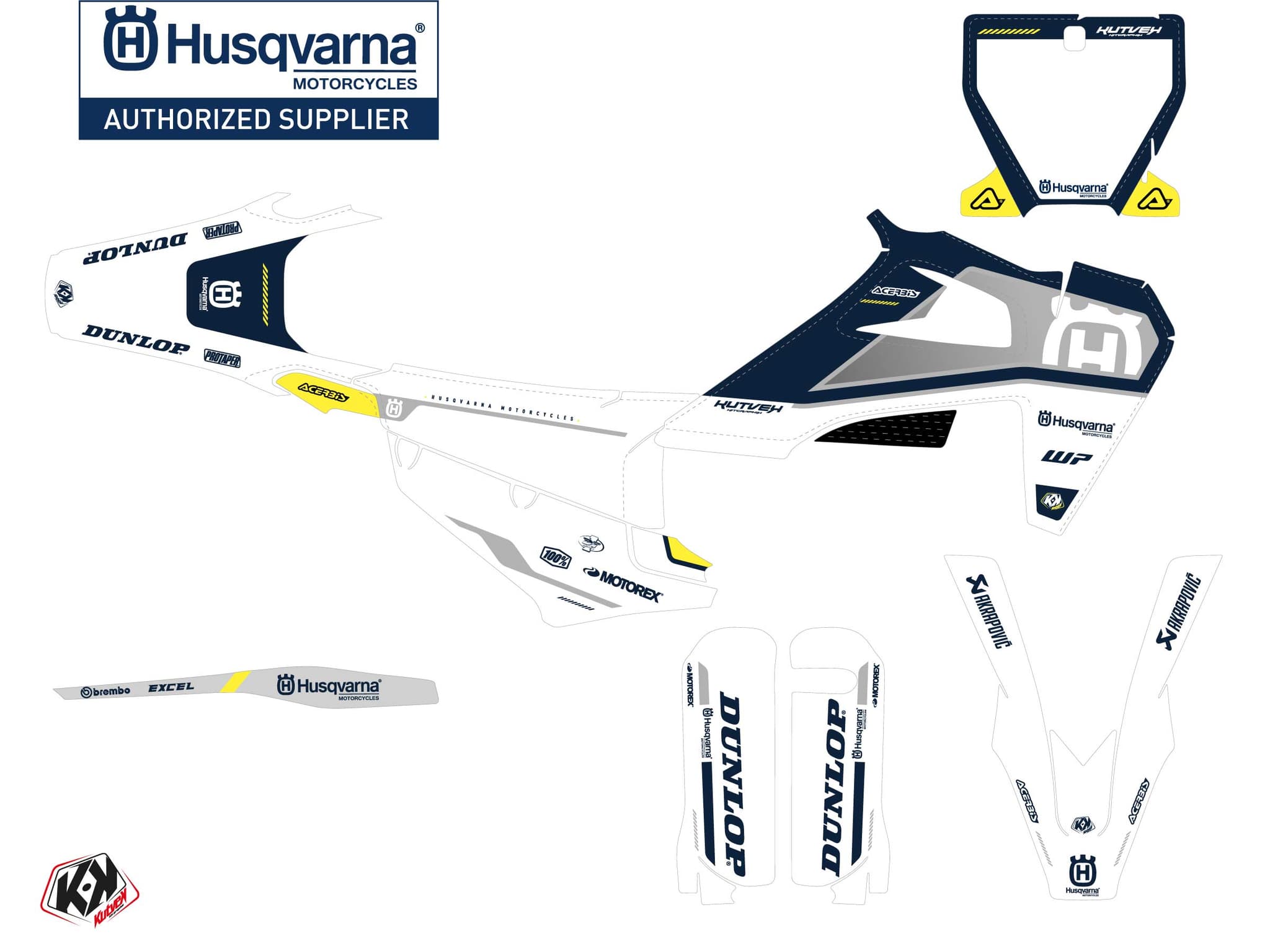 Kit graphique Moto Cross D-SKT Husqvarna FC 350 Bleu | Husqvarna | Kutvek - View 2