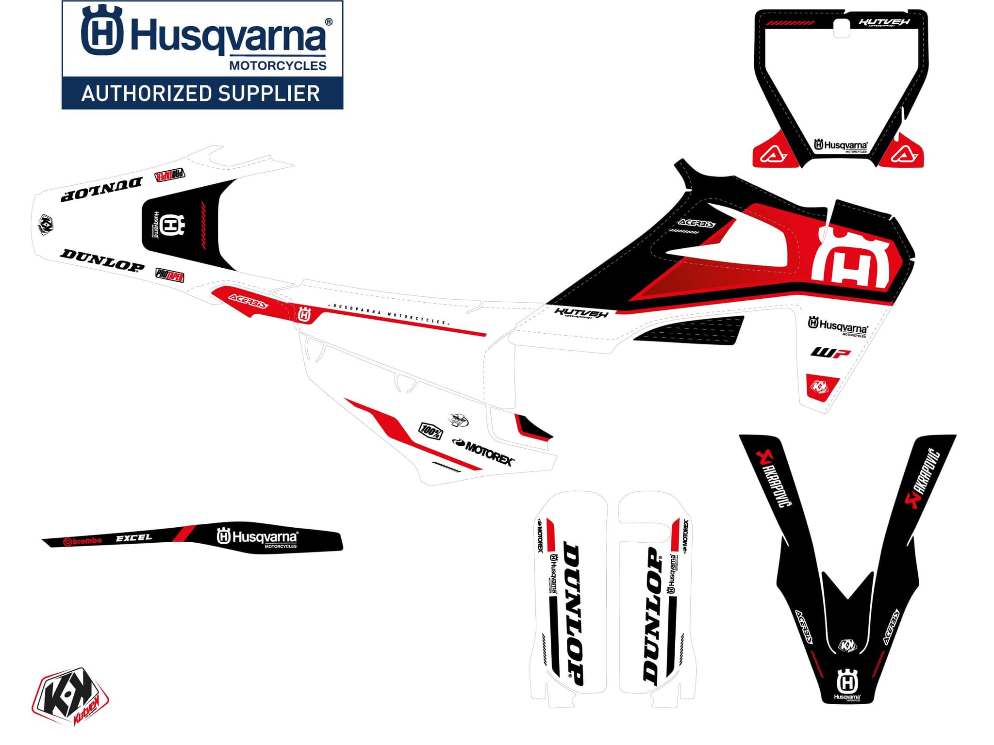 kit graphique motocross husqvarna fc 350 d-skt rouge | Husqvarna | Kutvek - View 3