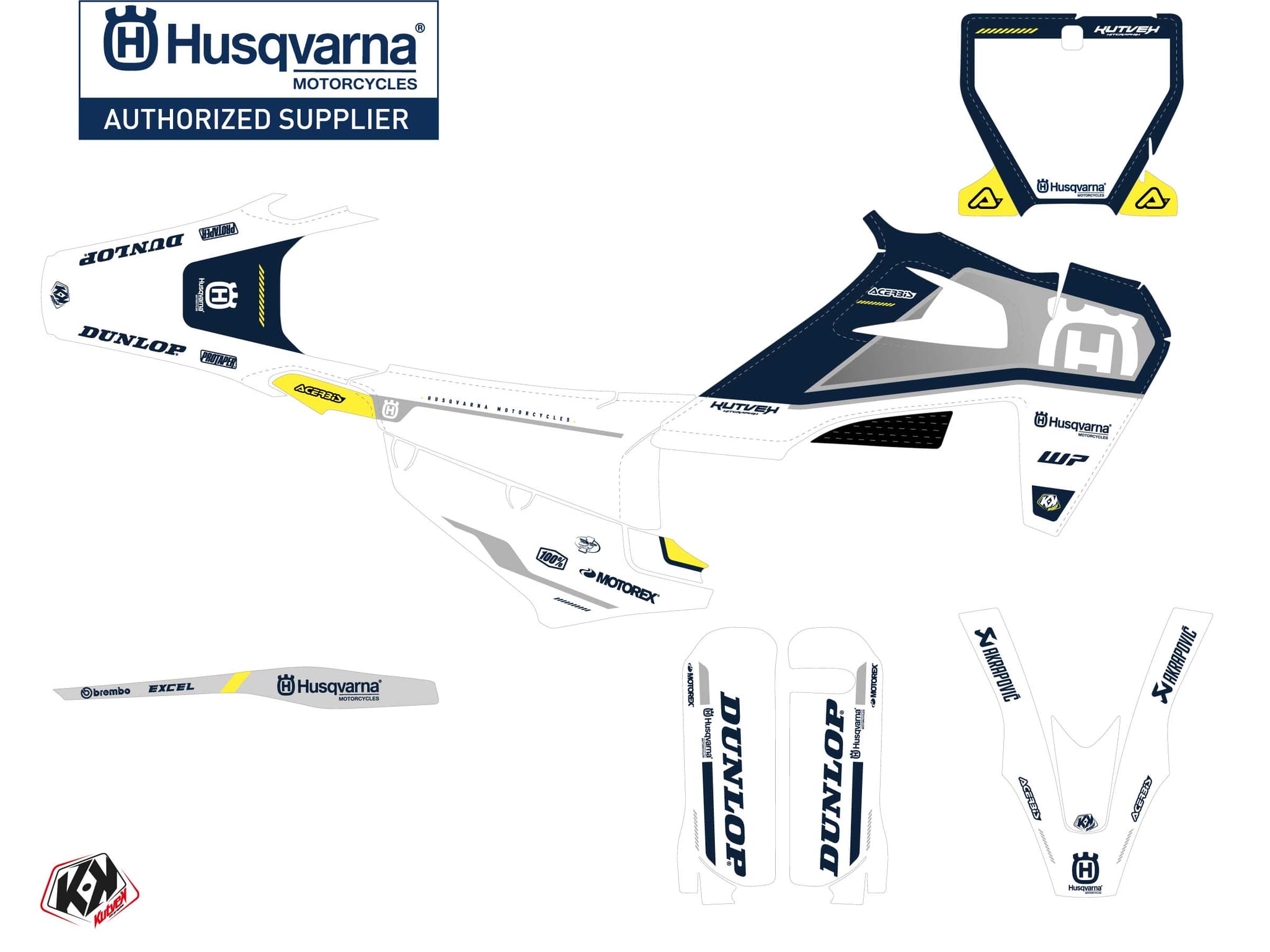 kit graphique motocross husqvarna fs 450 d-skt bleu | Husqvarna | Kutvek - View 2