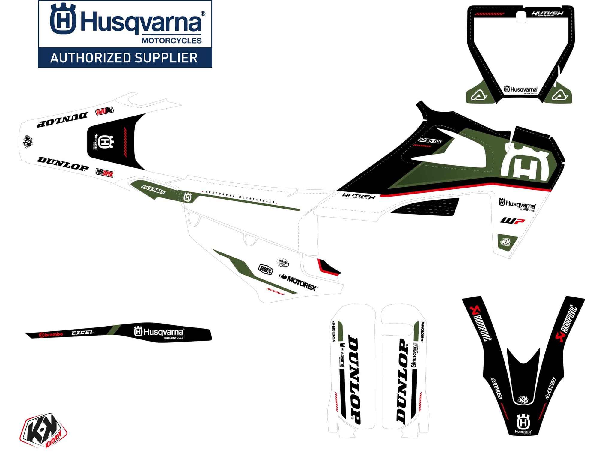 kit graphique motocross husqvarna fs 450 d-skt kaki | Husqvarna | Kutvek - View 2