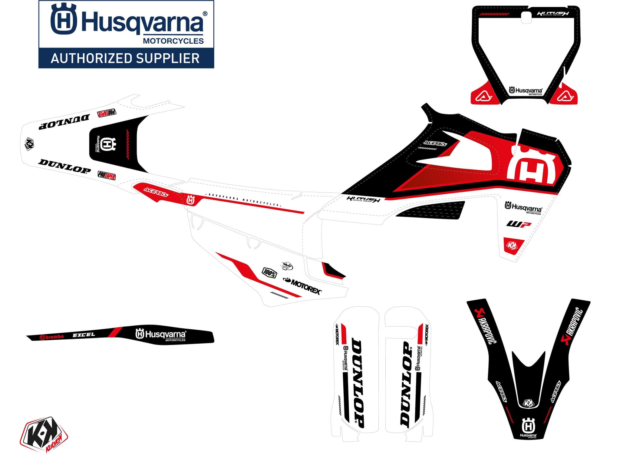 kit graphique motocross husqvarna fs 450 d-skt rouge | Husqvarna | Kutvek - View 2