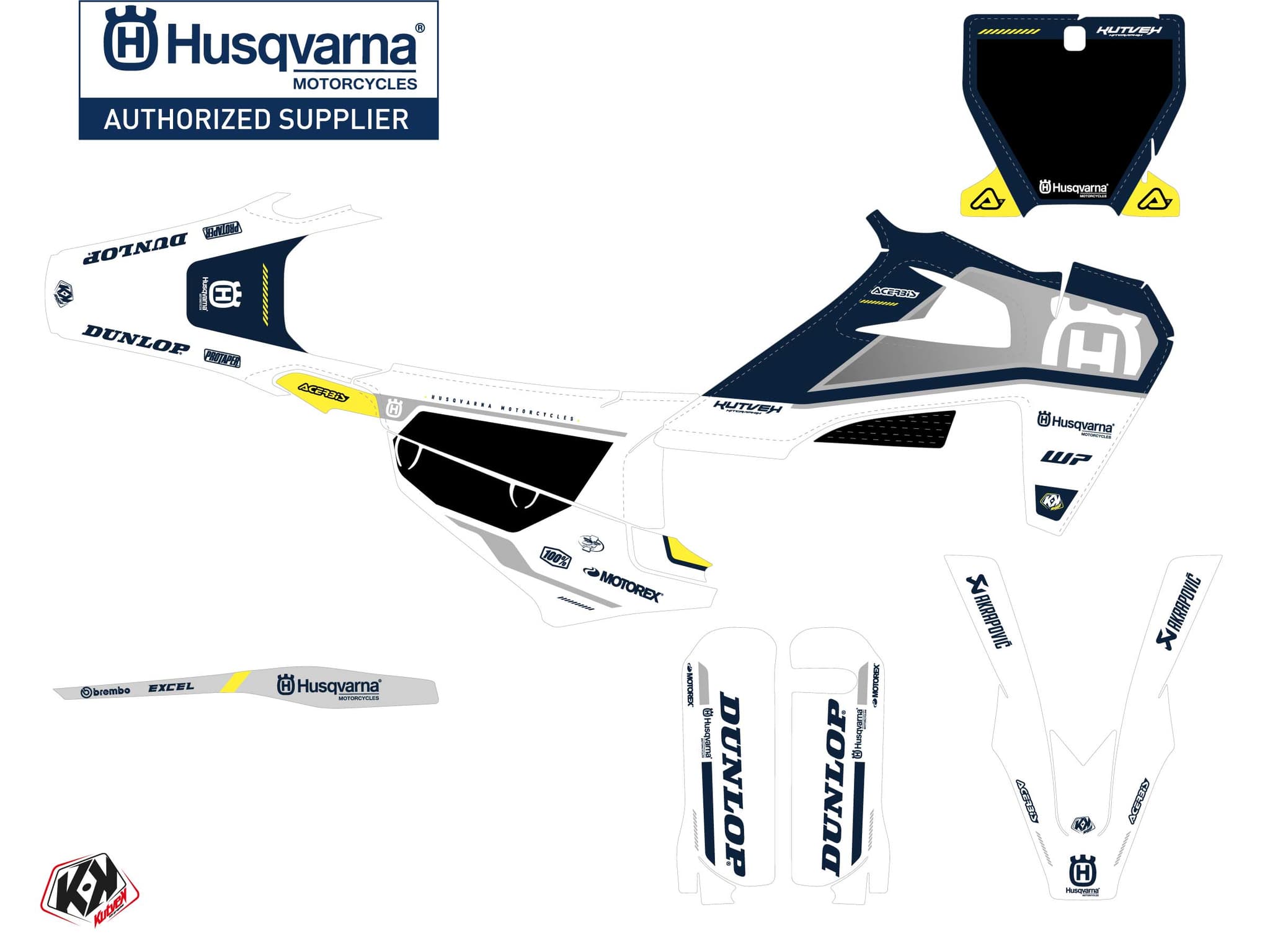 Kit graphique Moto Cross D-SKT  Husqvarna TC 125 Bleu | Husqvarna | Kutvek - View 2