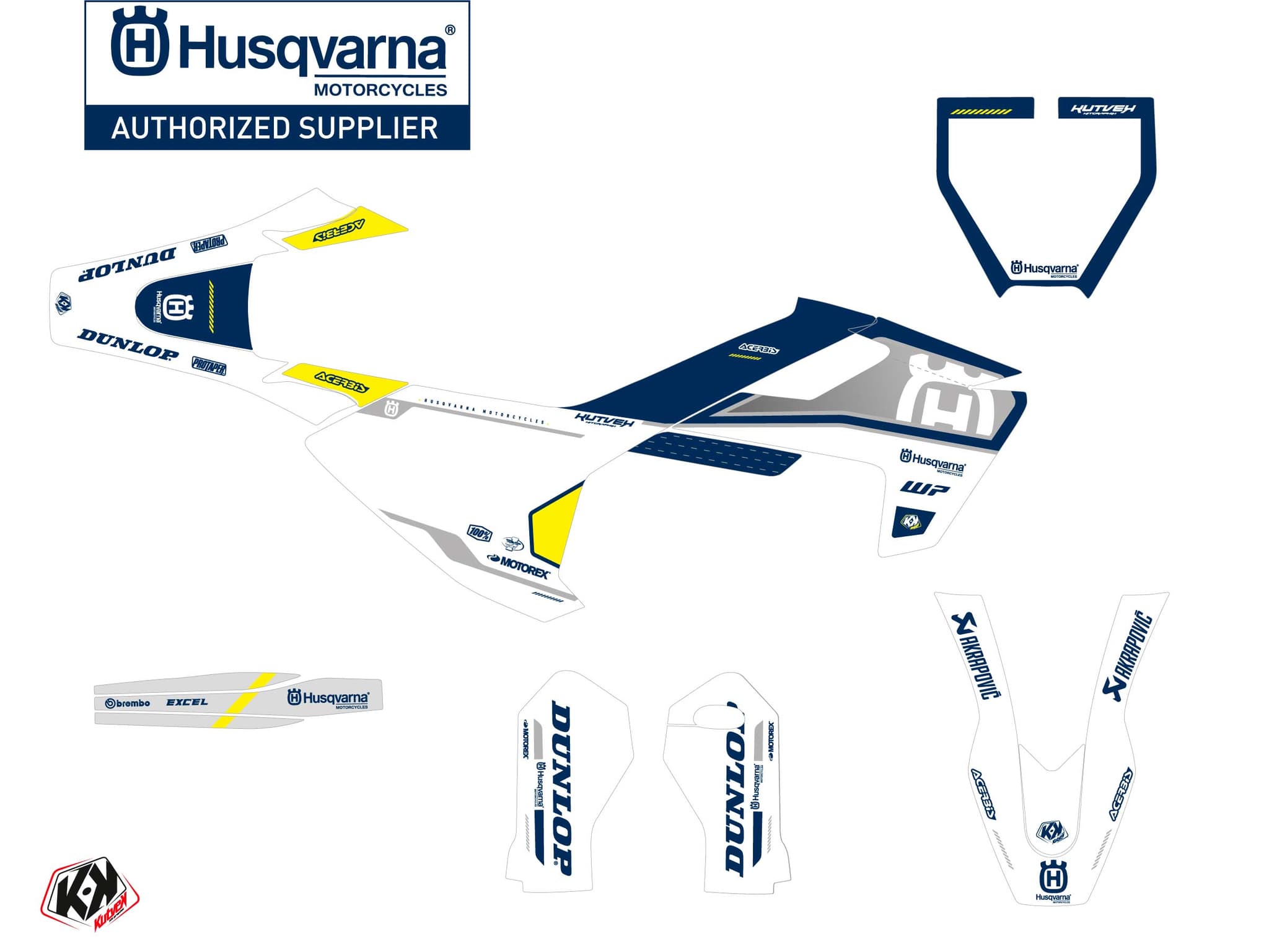Kit graphique Moto Cross D-SKT Husqvarna TC 65 Bleu | Husqvarna | Kutvek - View 2