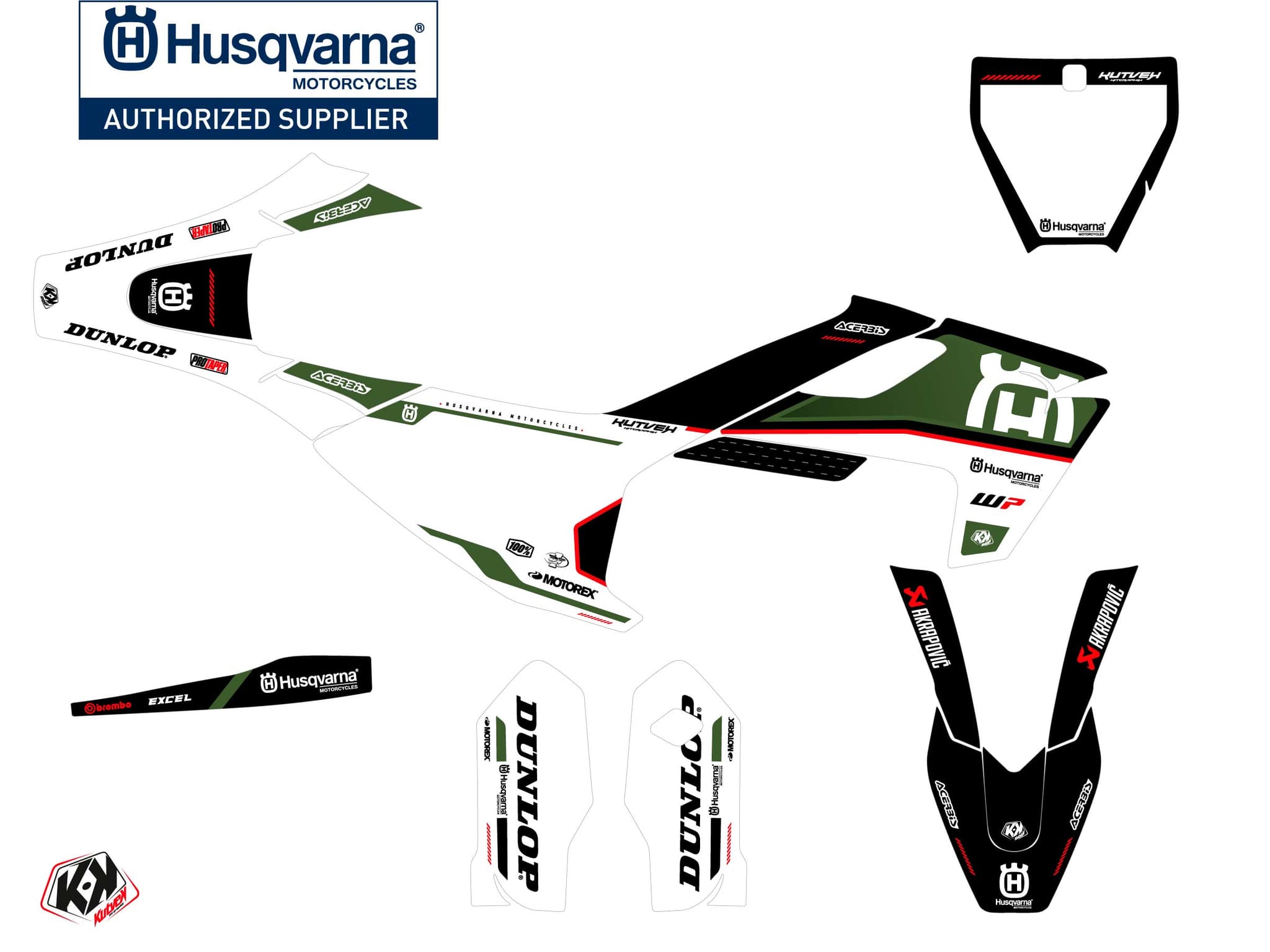Husqvarna TC 85 Dirt Bike D-SKT Graphic Kit Kaki | Husqvarna | Kutvek - View 3