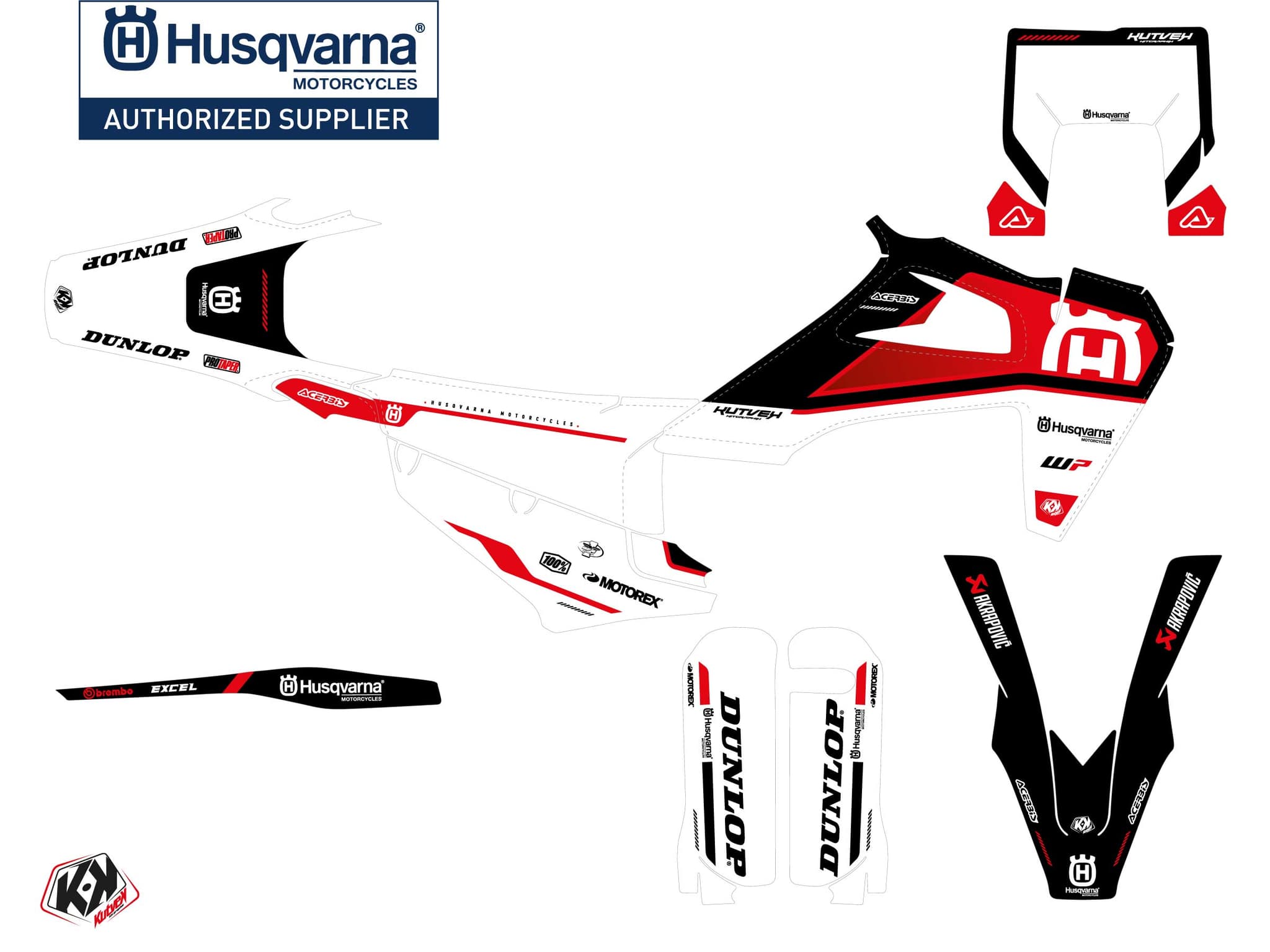 kit graphique motocross husqvarna te 300 d-skt rouge | Husqvarna | Kutvek - View 2