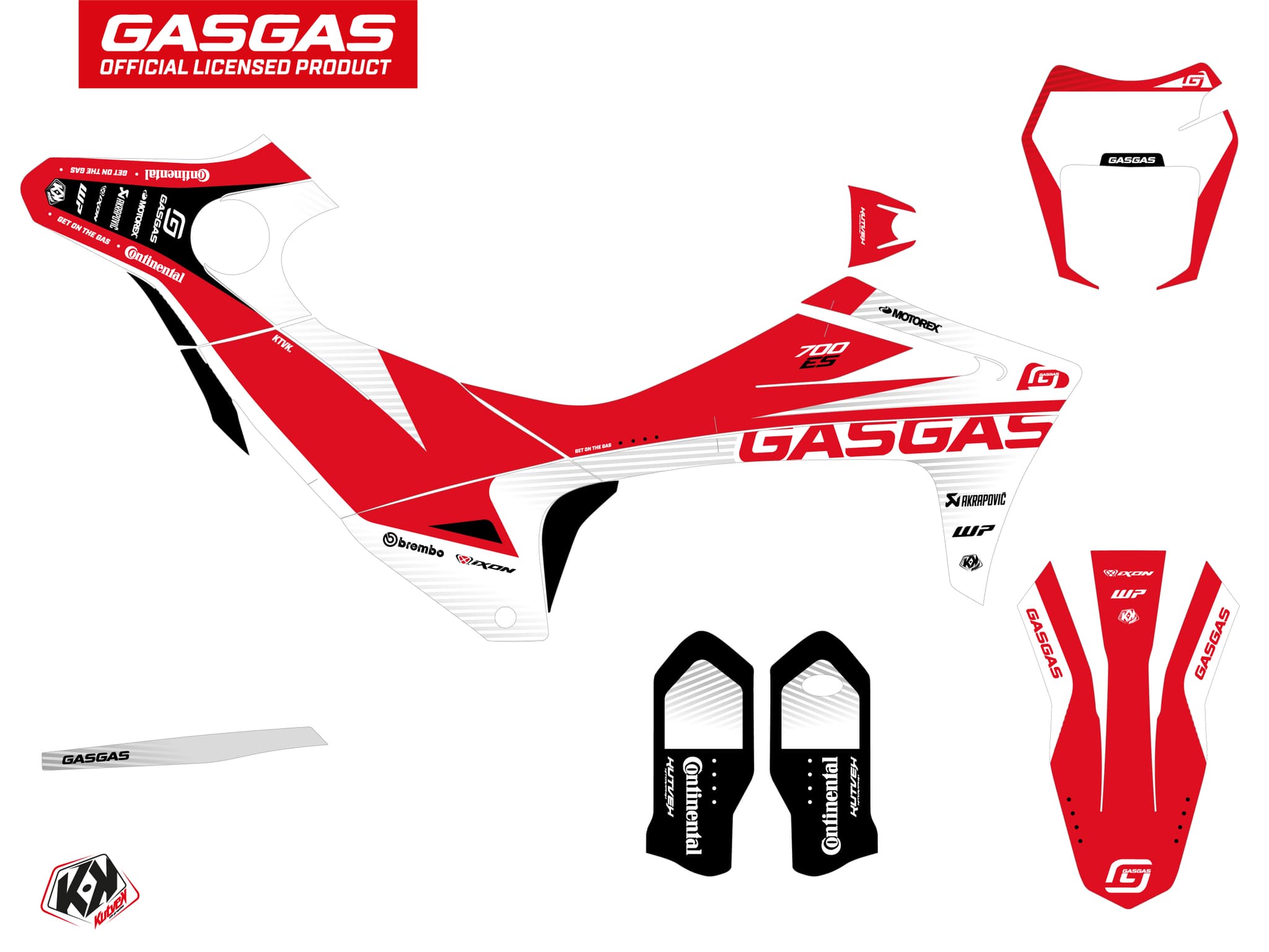 GASGAS ES 700 Dirt Bike Dynamik Graphic Kit Red | GASGAS | Kutvek - View 2