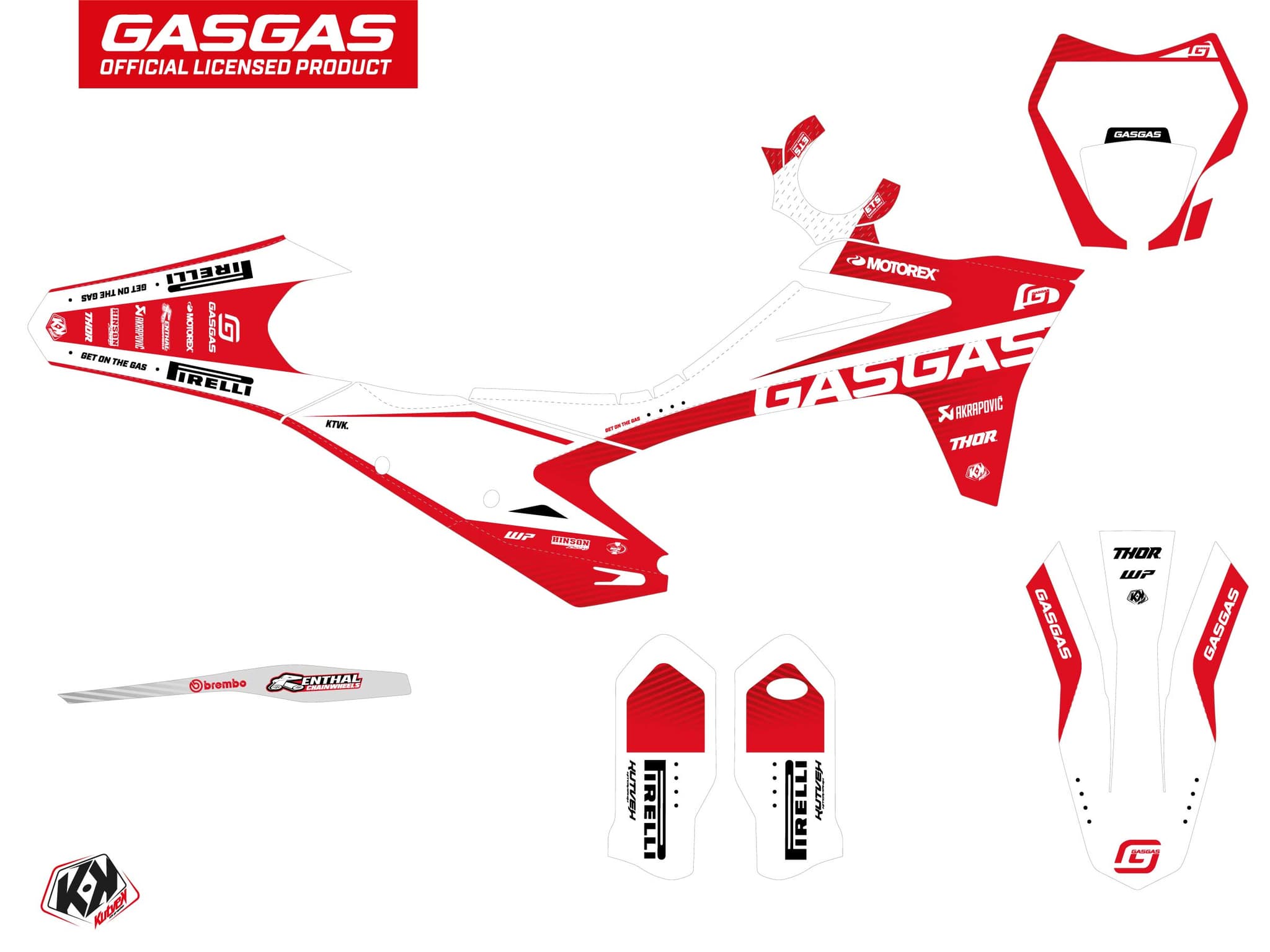 Kit graphique Moto Cross Dynamik GASGAS EC Blanc | GASGAS | Kutvek - View 2
