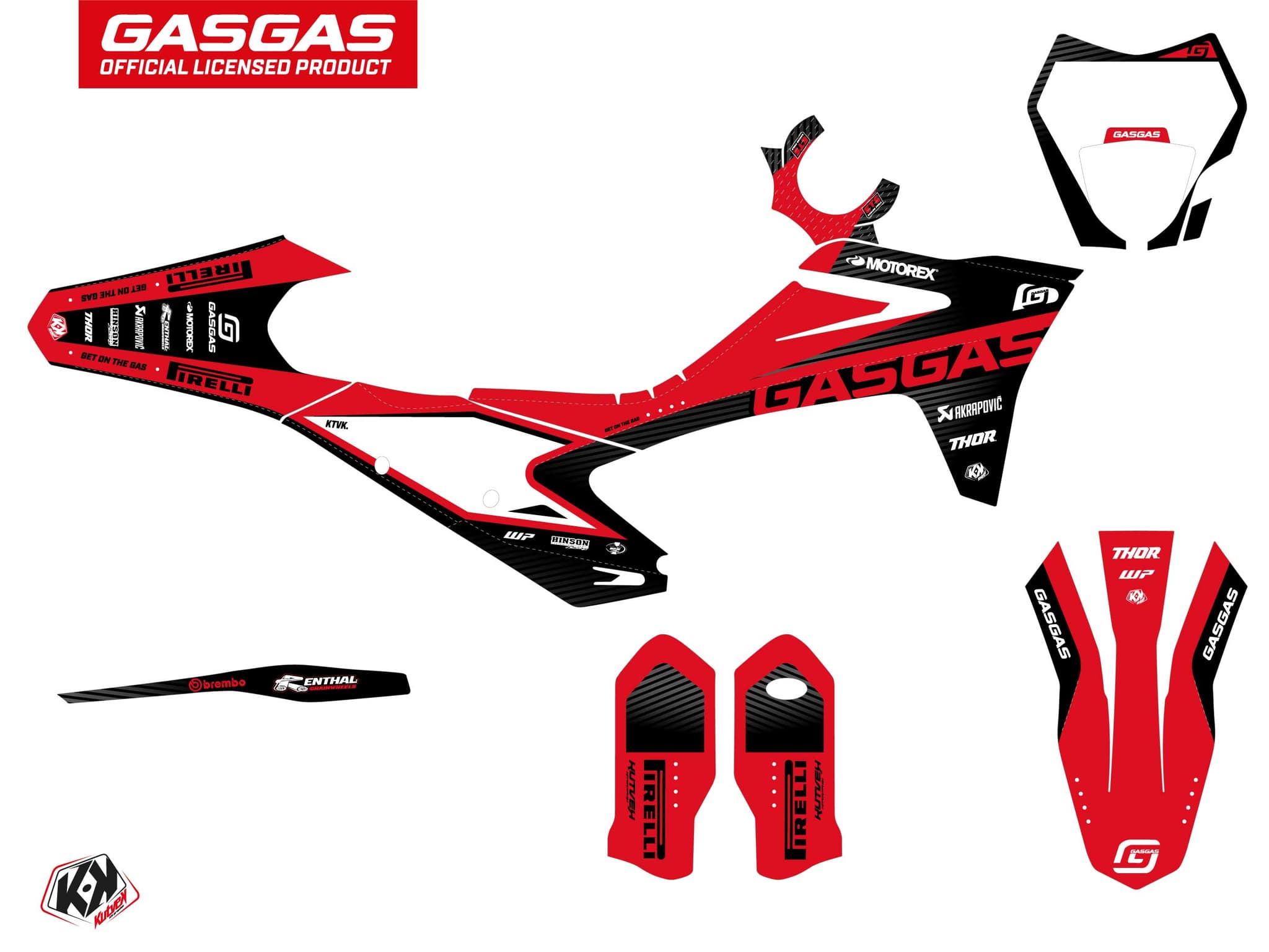 Kit graphique Moto Cross Dynamik GASGAS ECF Noir | GASGAS | Kutvek - View 2