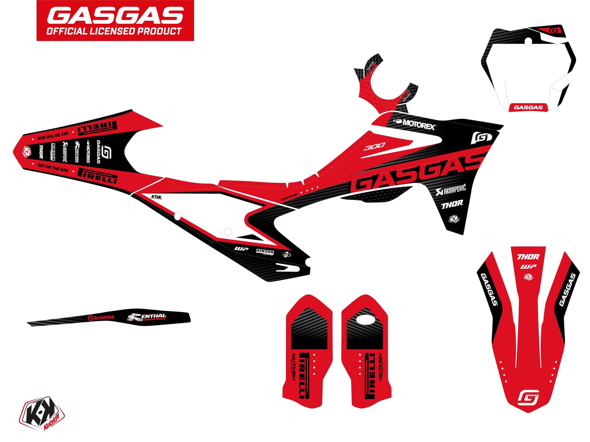 kit graphique motocross gasgas ex 300 dynamik noir | GASGAS | Kutvek - View 2