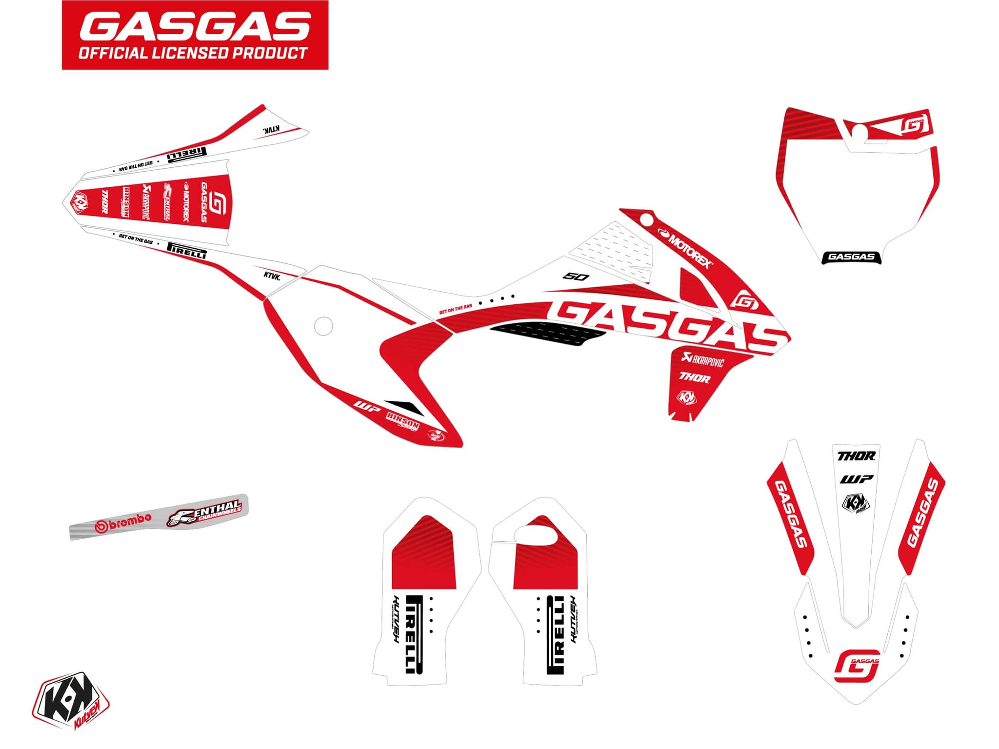 deko-set moto-cross dynamik gasgas mc 50 weiß | GASGAS | Kutvek - View 2