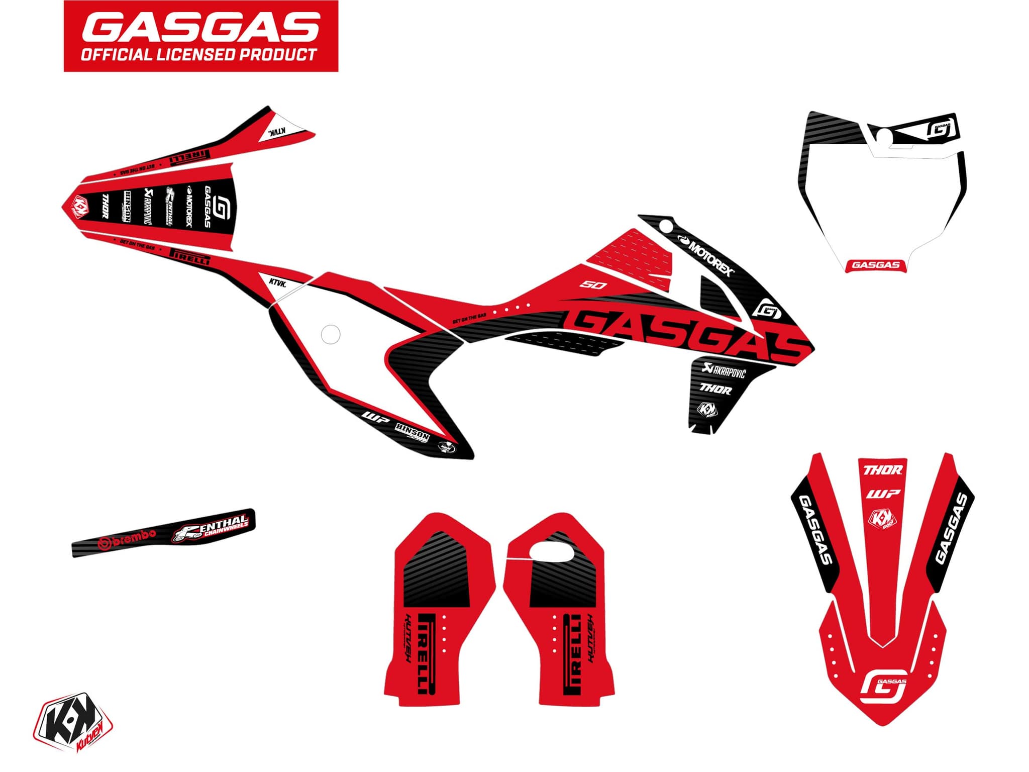 deko-set moto-cross dynamik gasgas mc 50 schwarz | GASGAS | Kutvek - View 2