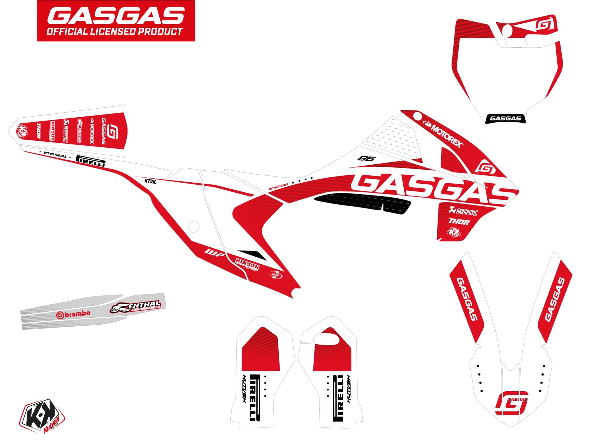 deko-set moto-cross dynamik gasgas mc 65 weiß | GASGAS | Kutvek - View 2