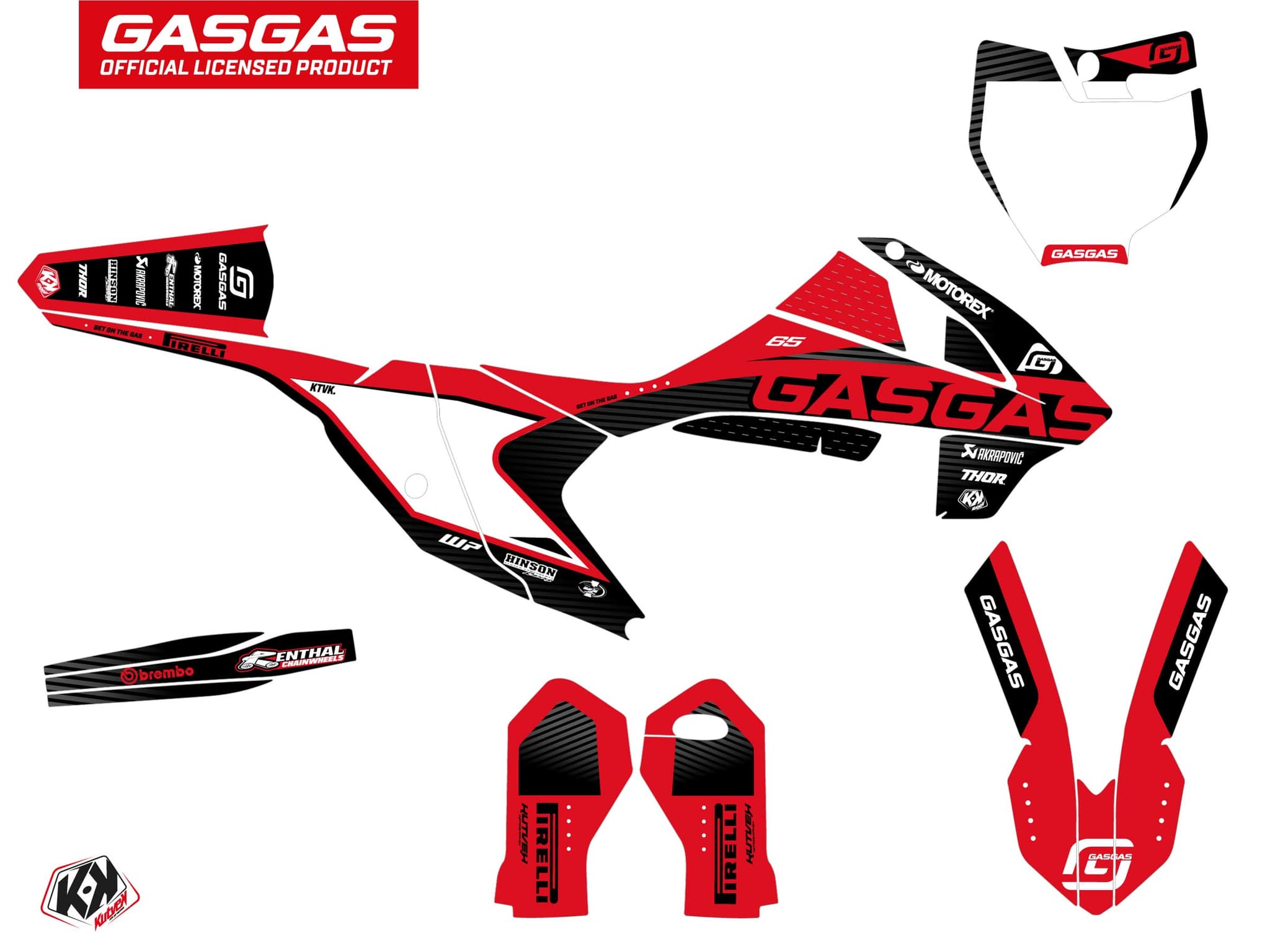 deko-set moto-cross dynamik gasgas mc 65 schwarz | GASGAS | Kutvek - View 2