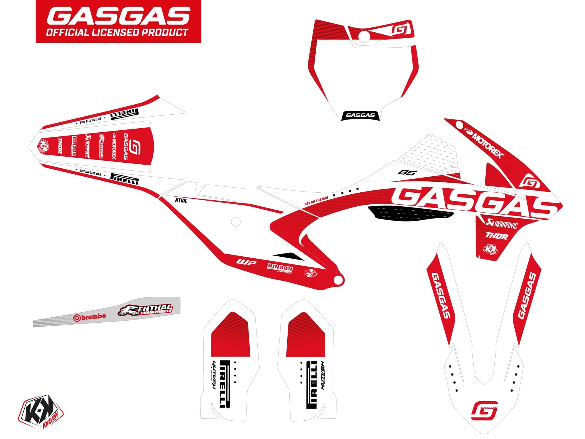 deko-set moto-cross dynamik gasgas mc 85 weiß | GASGAS | Kutvek - View 2