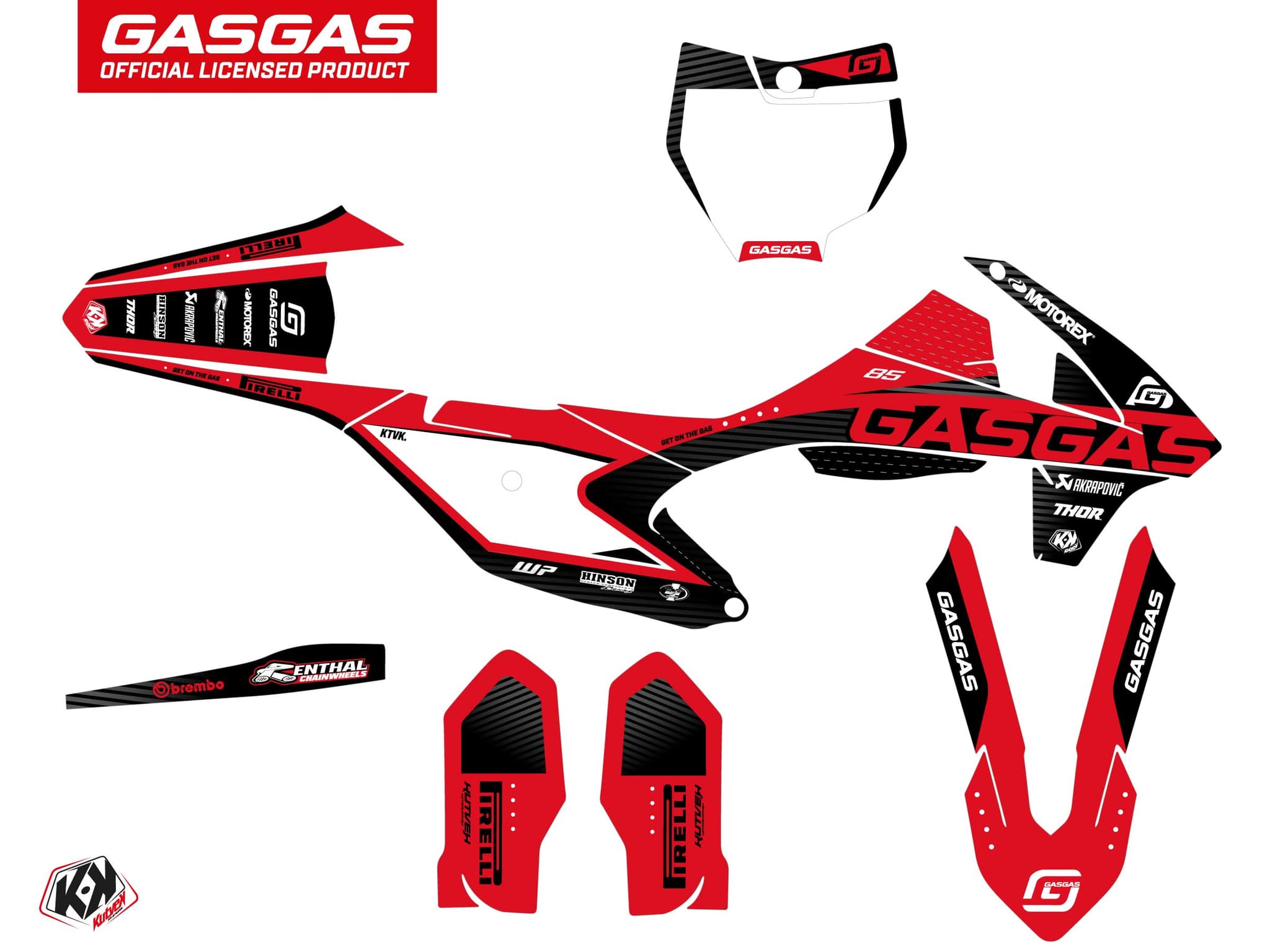 deko-set moto-cross dynamik gasgas mc 85 schwarz | GASGAS | Kutvek - View 2
