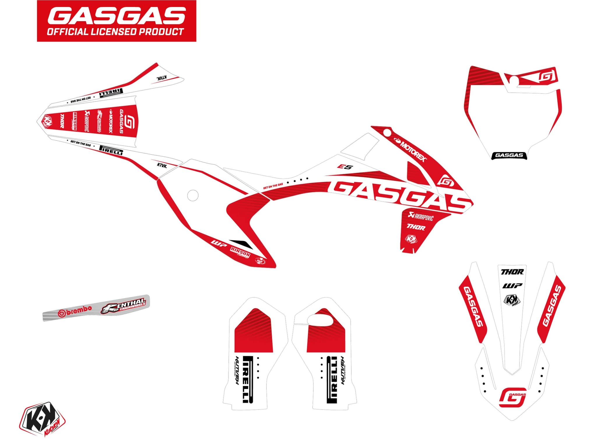 deko-set moto-cross dynamik gasgas mc-e 5 weiß | GASGAS | Kutvek - View 2
