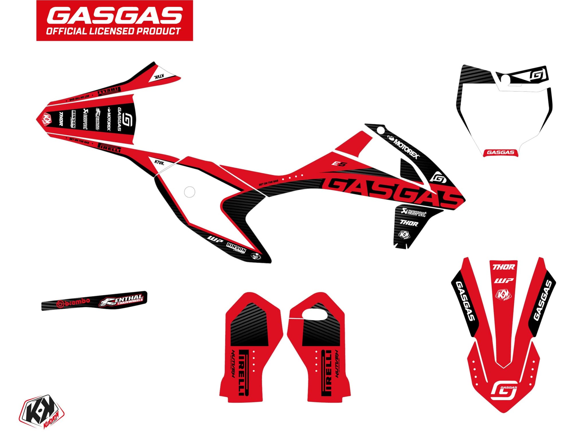 deko-set moto-cross dynamik gasgas mc-e 5 schwarz | GASGAS | Kutvek - View 2