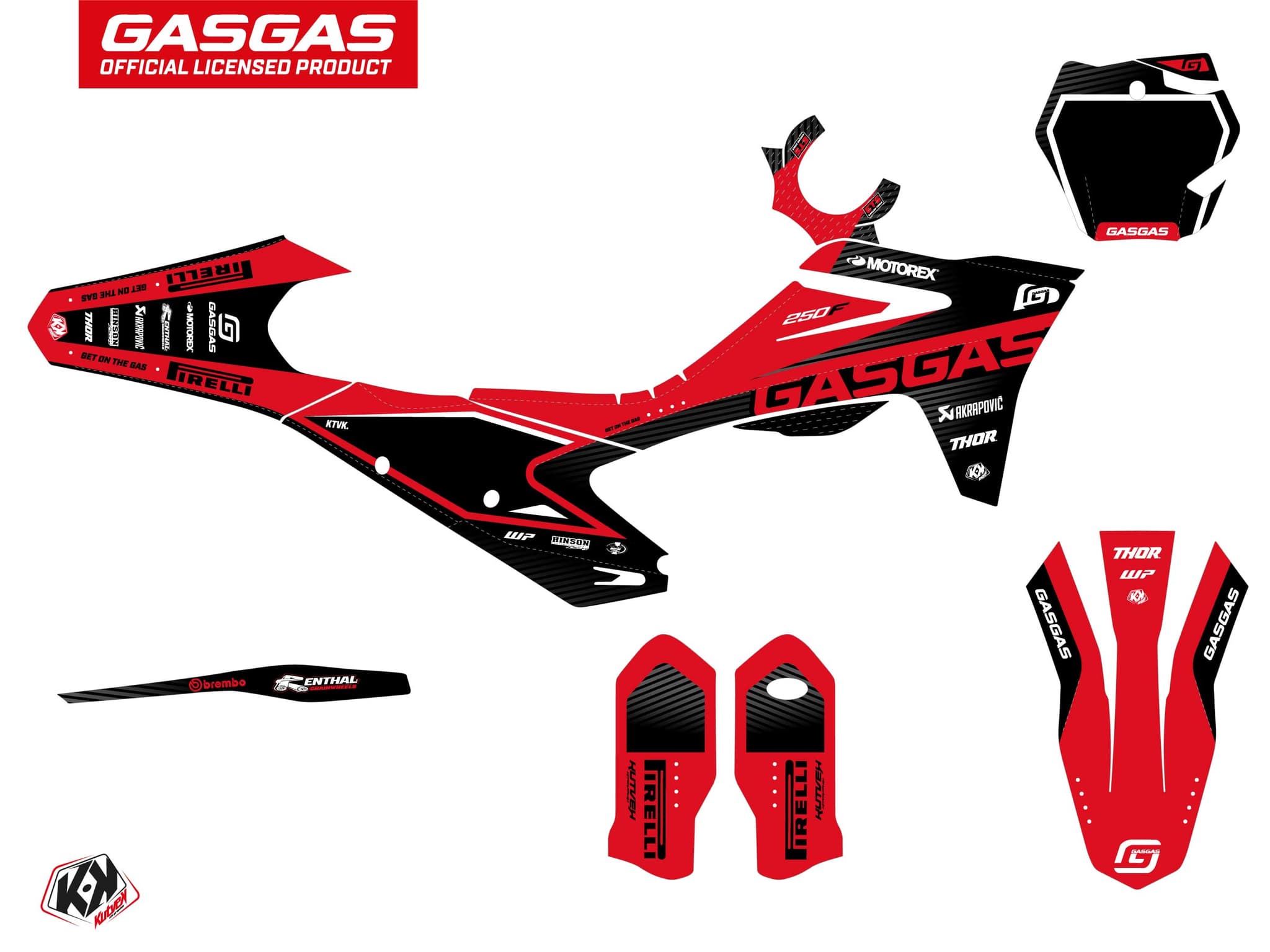 deko-set moto-cross dynamik gasgas mcf 250 schwarz | GASGAS | Kutvek - View 2