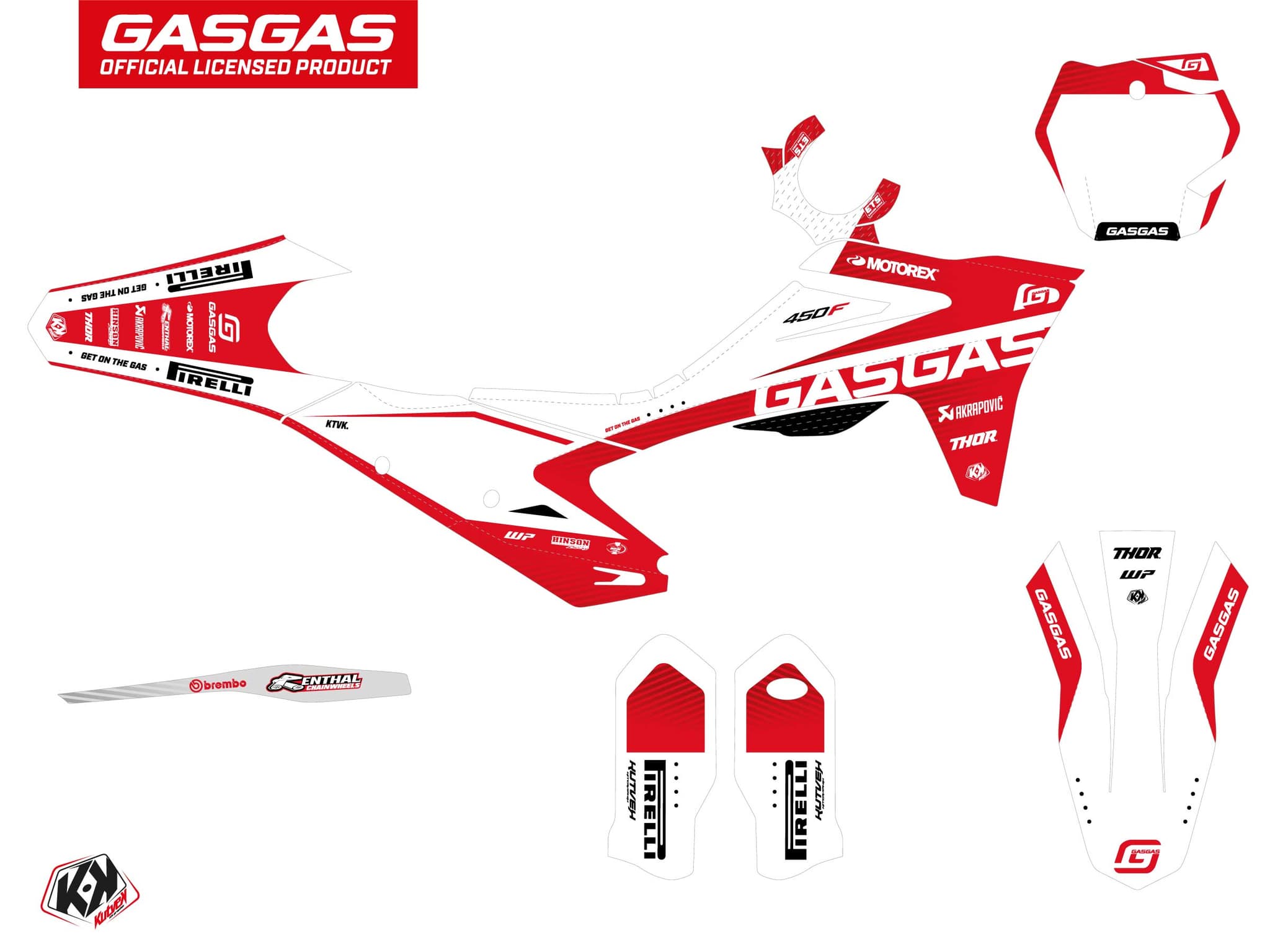 deko-set moto-cross dynamik gasgas mcf 450 weiß | GASGAS | Kutvek - View 2