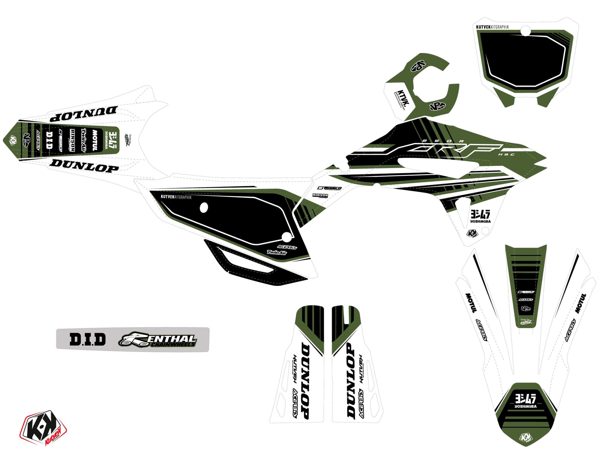 kit graphique motocross honda crf 250 r eagle blanc | Honda | Kutvek - View 2