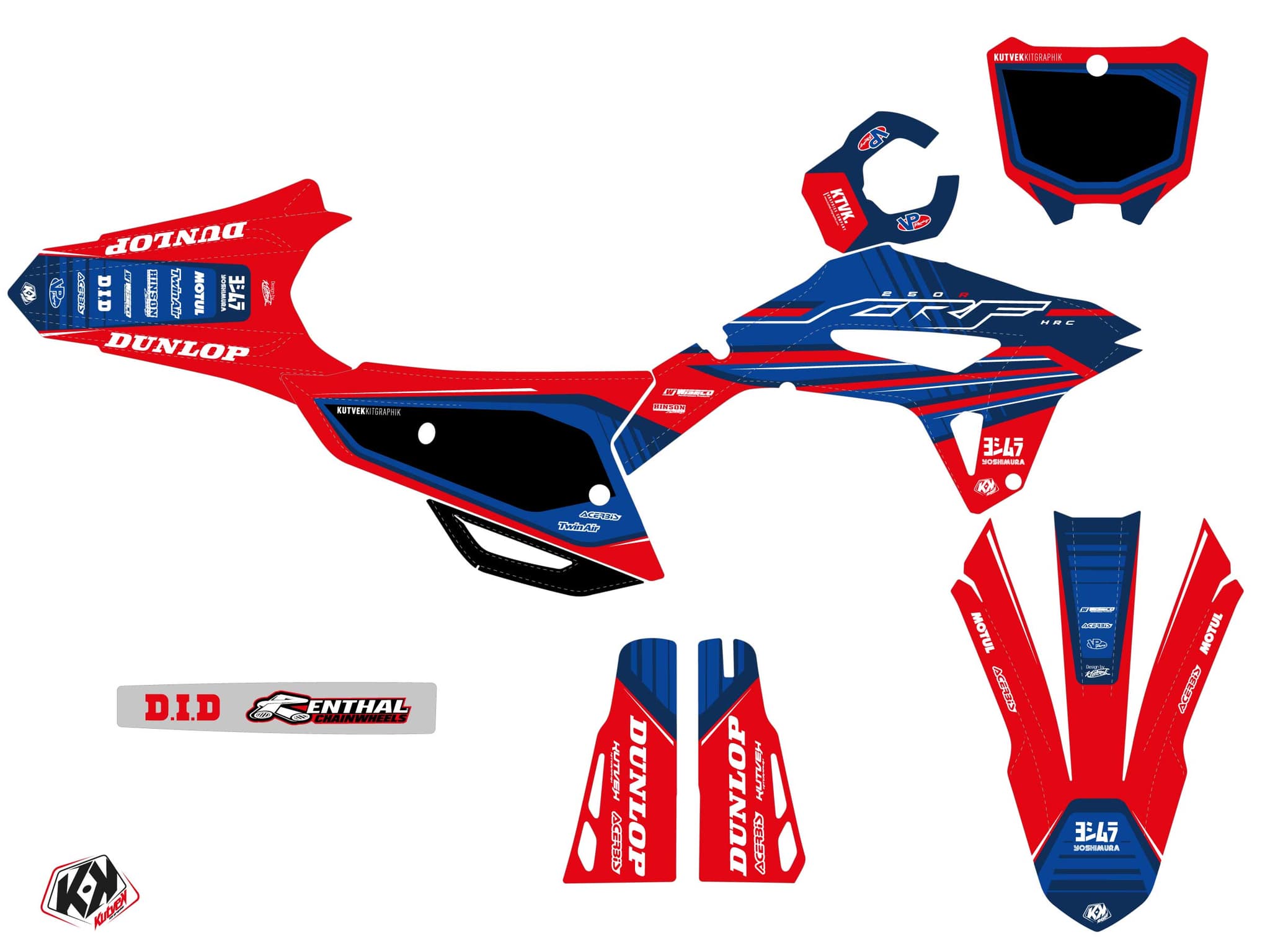 kit graphique motocross honda crf 250 r eagle bleu | Honda | Kutvek - View 2