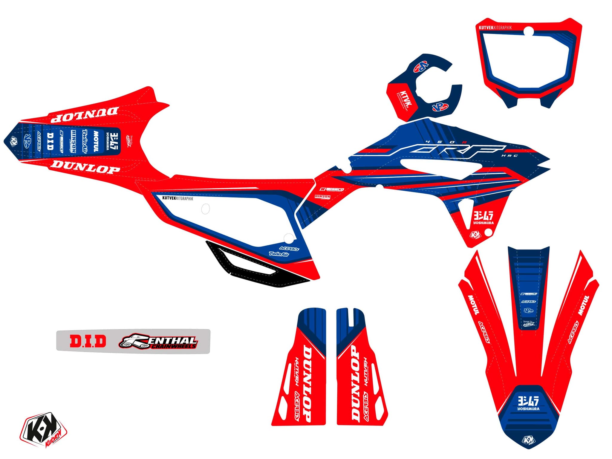 Honda CRF 450 R Eagle Blue Dirt Bike Graphic Kit | Honda | Kutvek - View 2