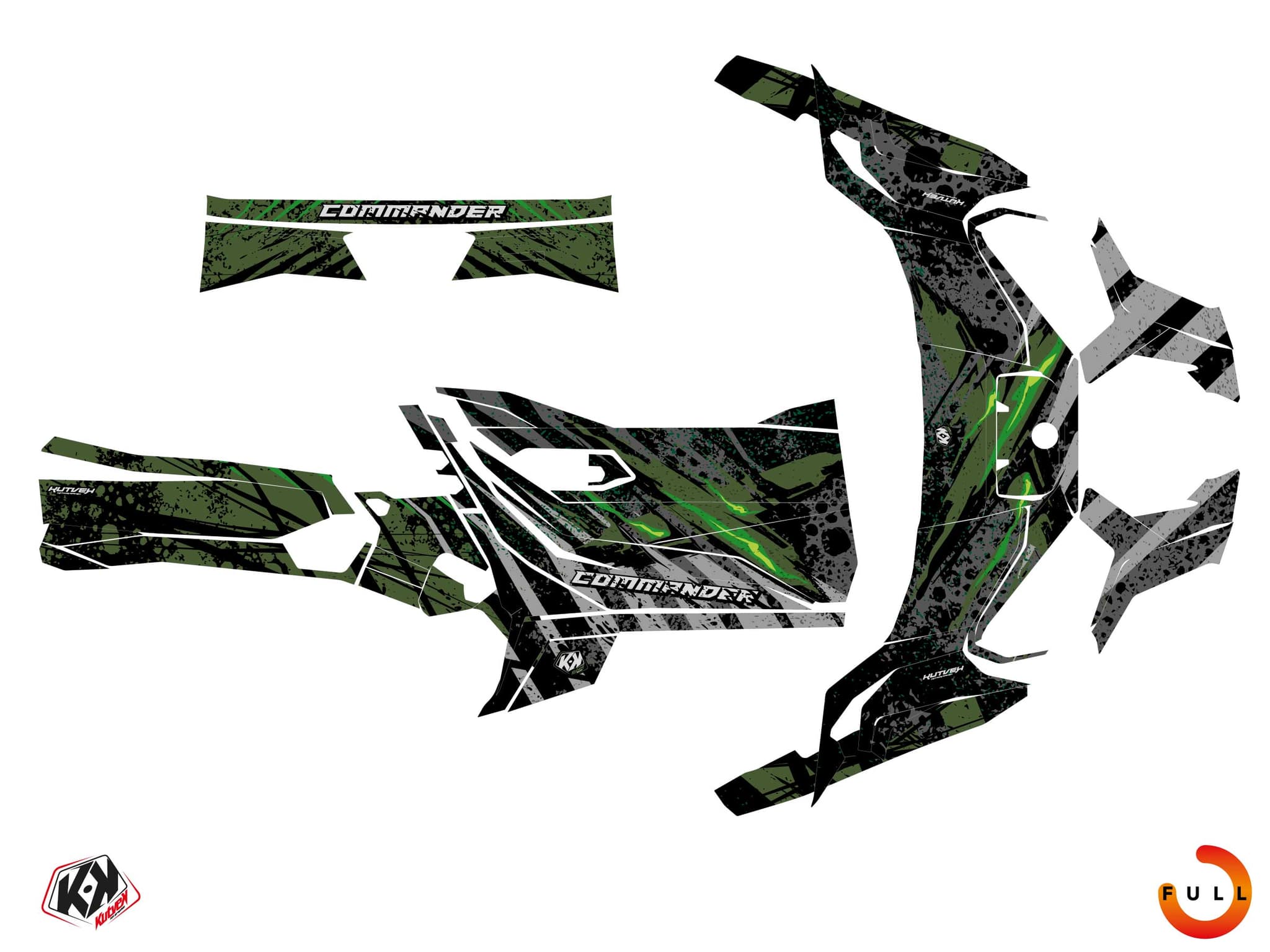 Kit graphique SSV CAN-AM COMMANDER EMBER Vert | Can am | Kutvek - View 3