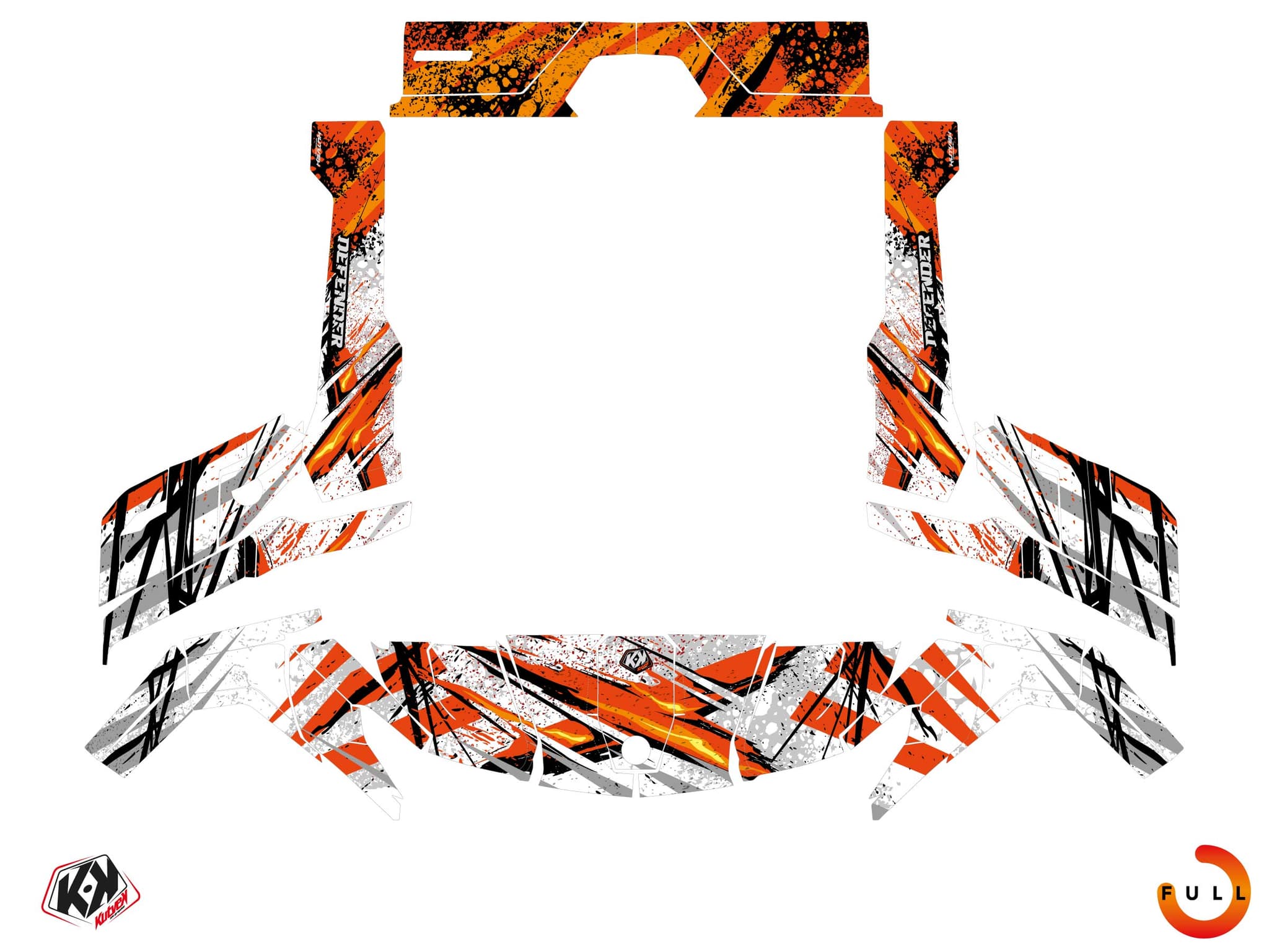 utv can-am defender ember white  graphic kit | Can am | Kutvek - View 3