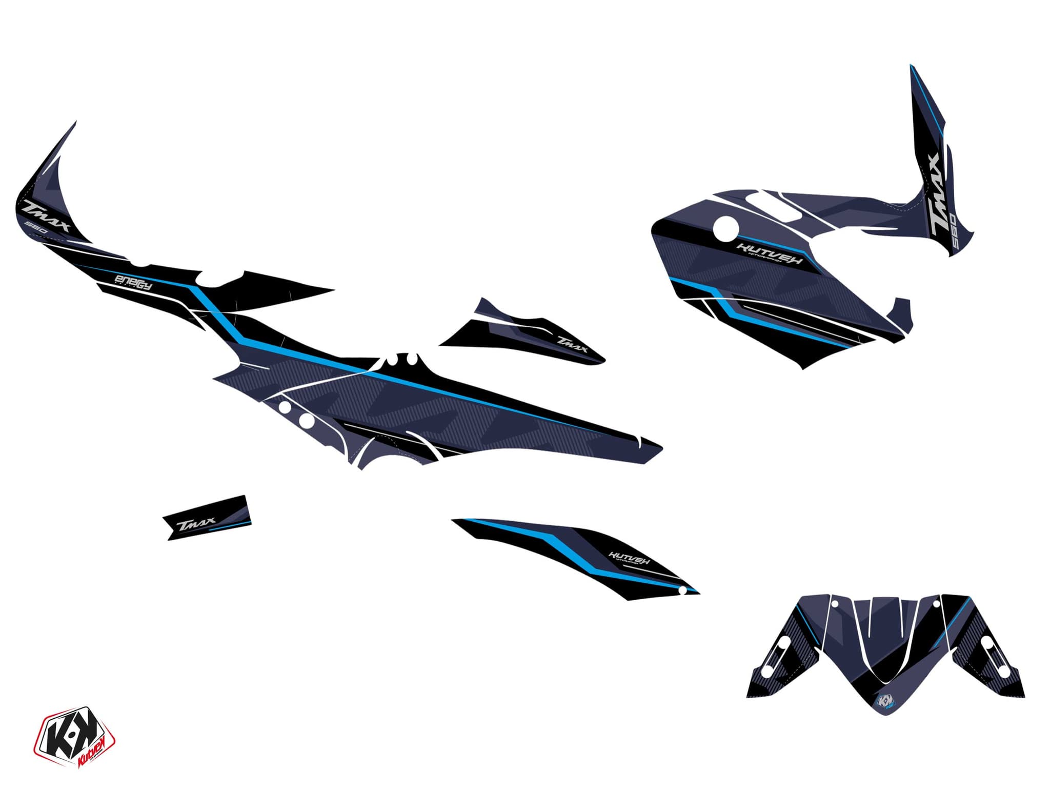 kit graphique maxiscooter energy yamaha tmax 560 bleu | Yamaha | Kutvek - View 2