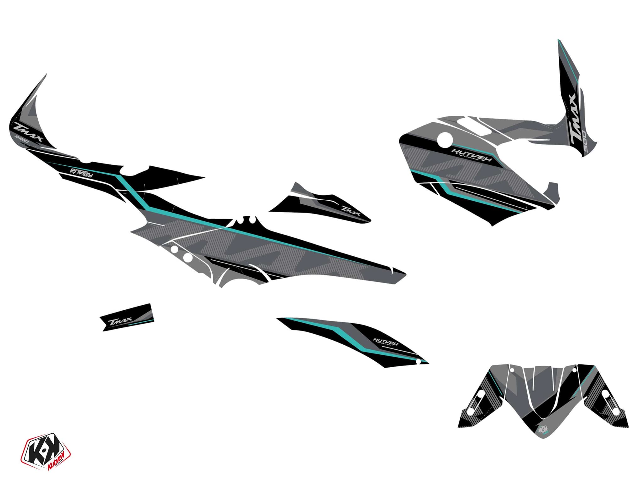 kit graphique maxiscooter energy yamaha tmax 560 gris | Yamaha | Kutvek - View 2