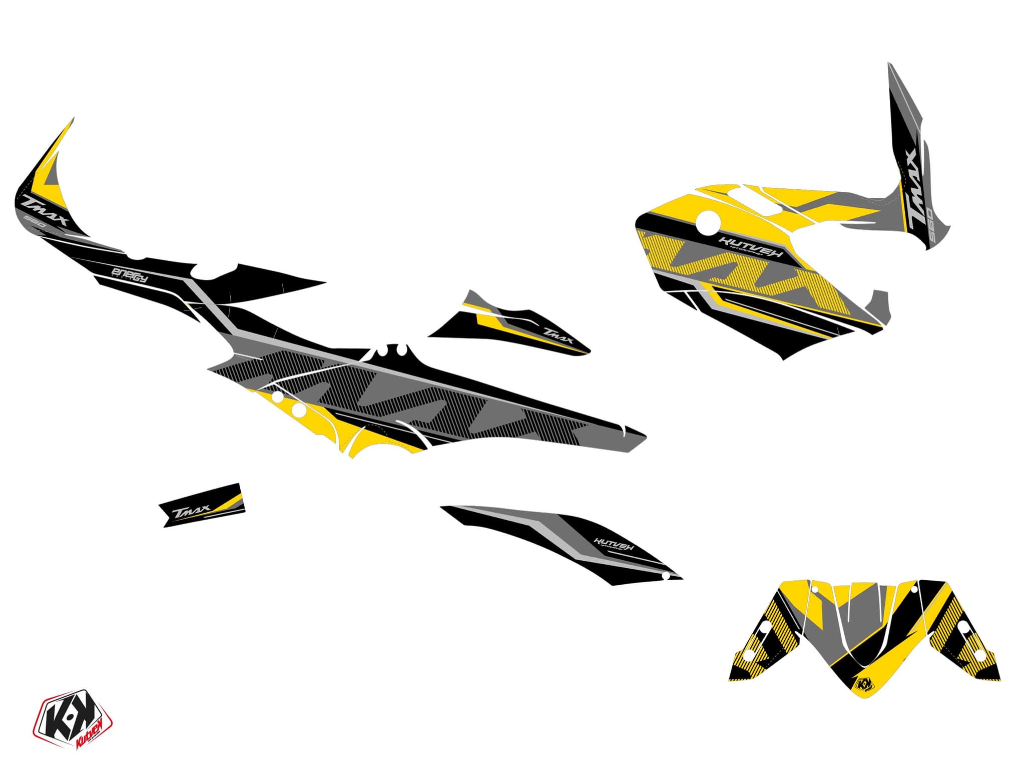 kit graphique maxiscooter energy yamaha tmax 560 jaune | Yamaha | Kutvek - View 2