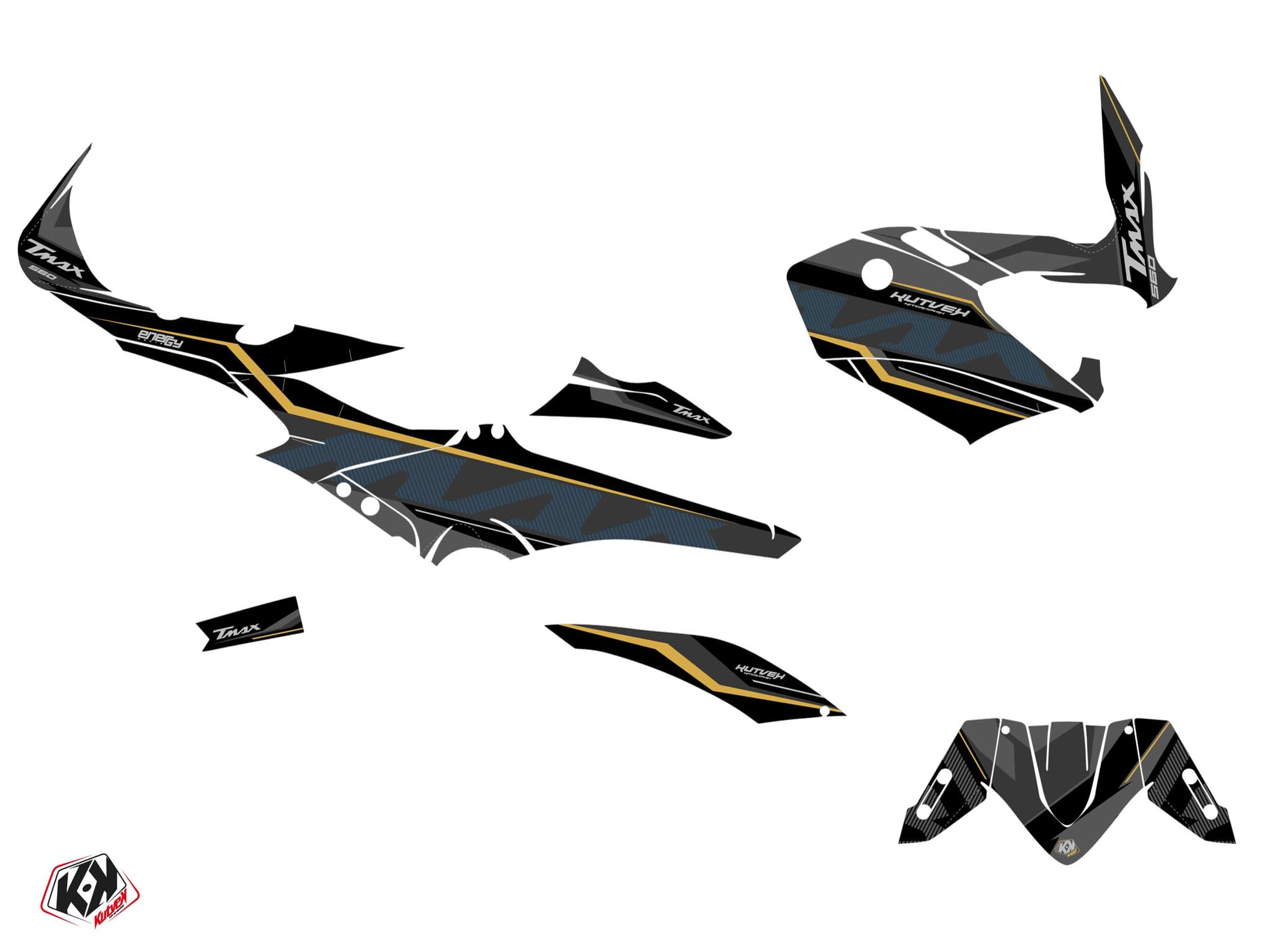 kit graphique maxiscooter energy yamaha tmax 560 noir | Yamaha | Kutvek - View 3