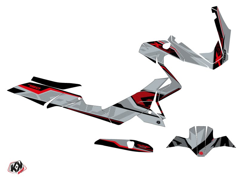 Kit graphique Maxiscooter Energy Honda X-ADV Gris Rouge | Honda | Kutvek - View 2