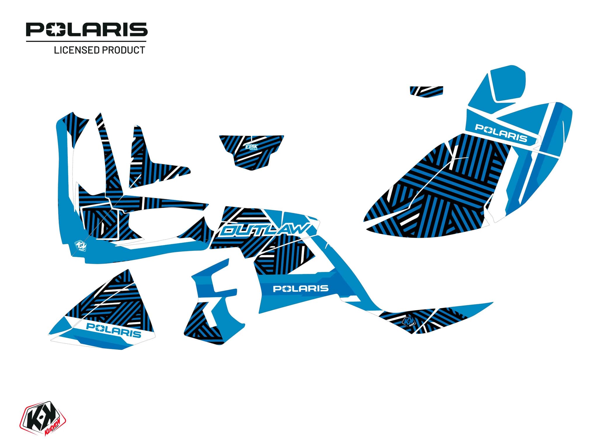 Polaris Outlaw 110 ATV EPIK Graphic Kit Blue | Polaris | Kutvek - View 2