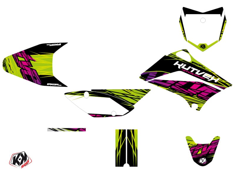kit graphique motocross kawasaki klx 110 eraser vert | Kawasaki | Kutvek - View 2