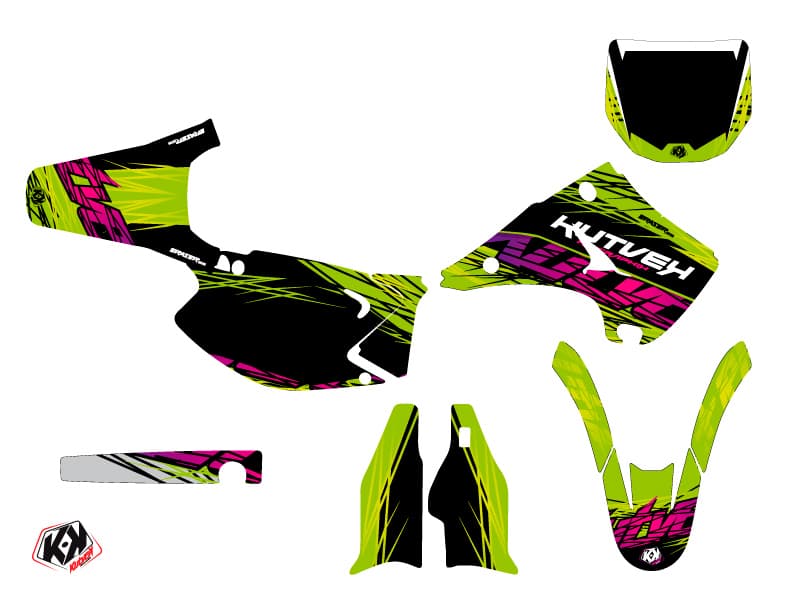 kit graphique motocross kawasaki kx 125 eraser vert | Kawasaki | Kutvek - View 2