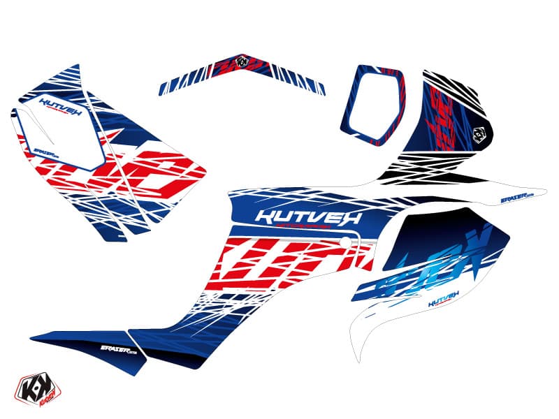kit graphique quad suzuki ltz 250 eraser bleu-rouge | Suzuki | Kutvek - View 2