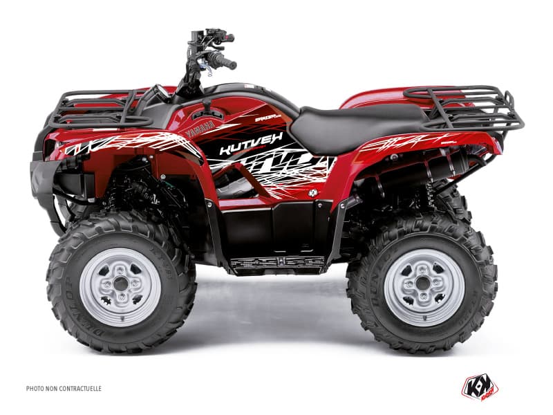 kit graphique quad yamaha grizzly 350 eraser rouge-blanc  