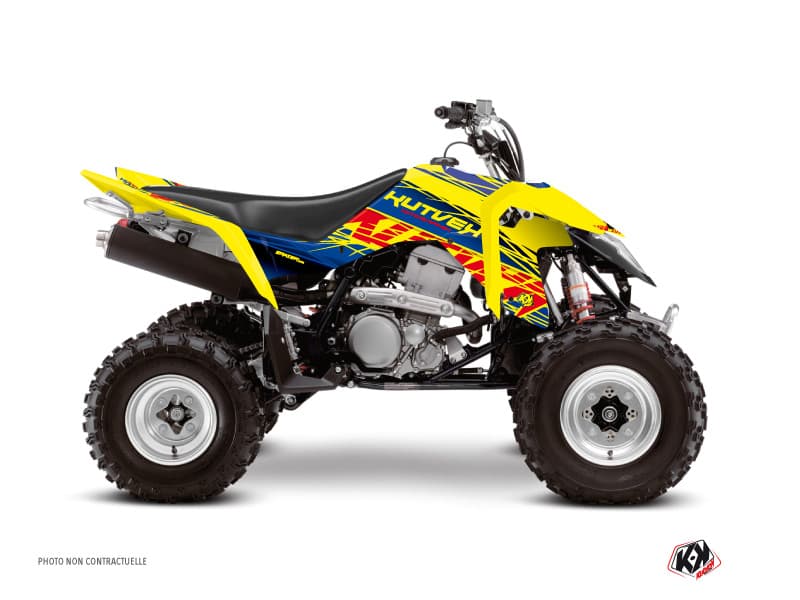 kit graphique quad suzuki ltz 400 ie eraser bleu-jaune  