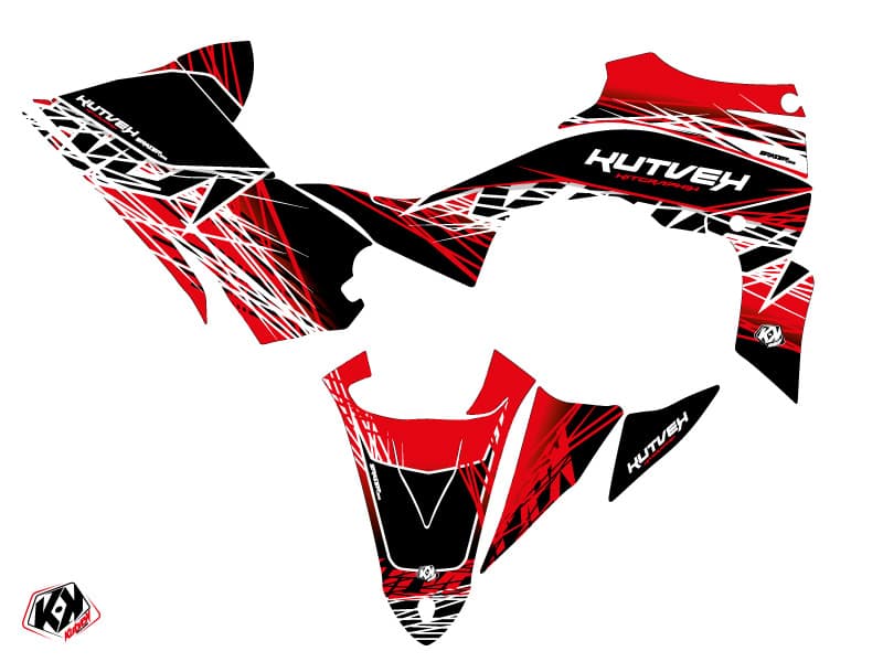 Yamaha 450 YFZ R ATV Eraser Graphic Kit Red White | Yamaha | Kutvek - View 2