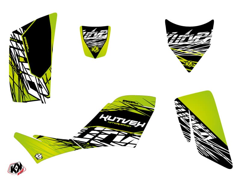 kit graphique quad kawasaki kfx 700 eraser vert-noir | Kawasaki | Kutvek - View 2