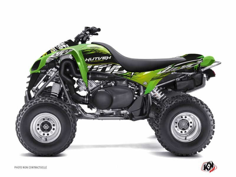 kit graphique quad kawasaki kfx 700 eraser vert-noir  