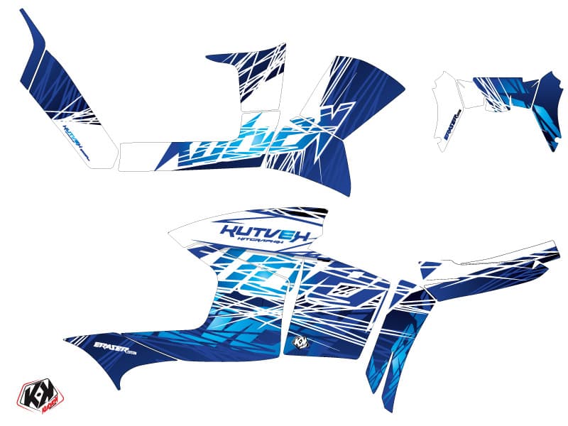 kit graphique quad polaris sportsman 90 eraser bleu | Polaris | Kutvek - View 2