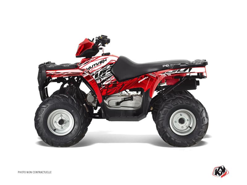 kit graphique quad polaris sportsman 90 eraser rouge-blanc  