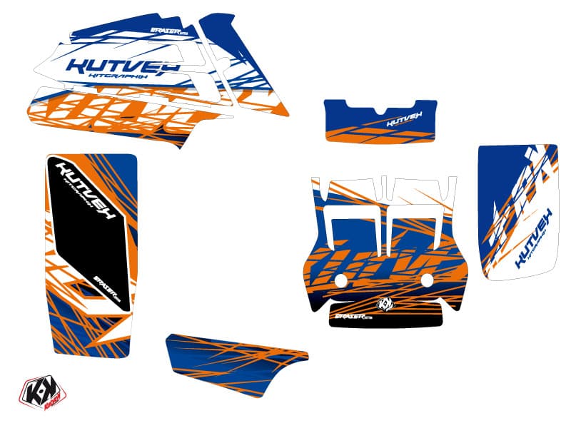 kit graphique quad yamaha banshee eraser bleu-orange | Yamaha | Kutvek - View 2