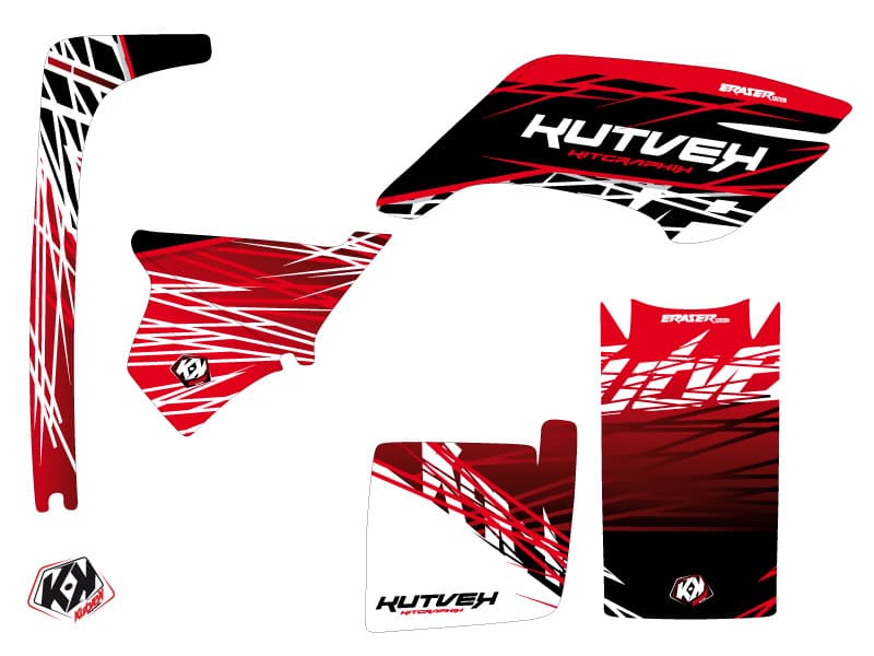 kit graphique quad yamaha breeze 125 eraser rouge-blanc | Yamaha | Kutvek - View 2